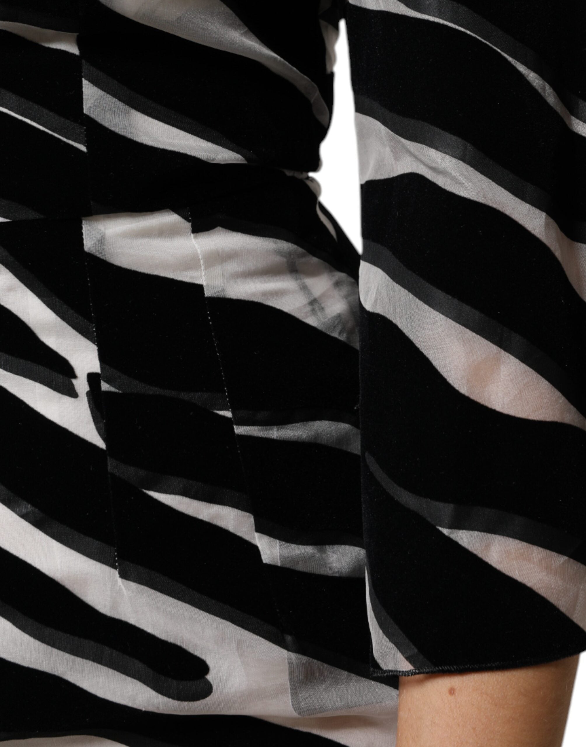 Dolce & Gabbana Black White Zebra A-line Sheath Mini Women's Dress