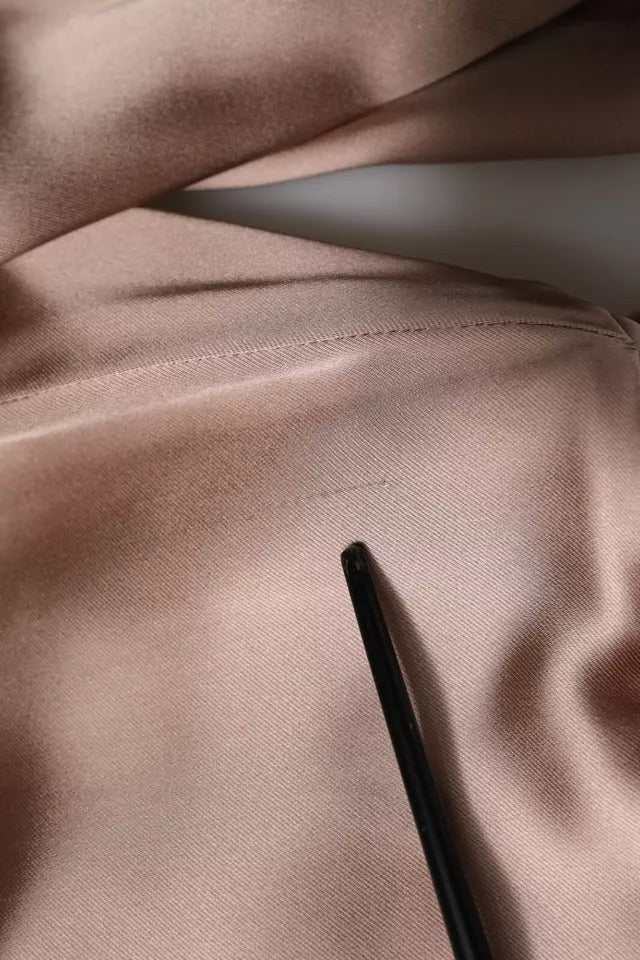 Emporio Armani Pink Satin Long Sleeves Sheath Wrap Mini Women's Dress (Pre-Owned)