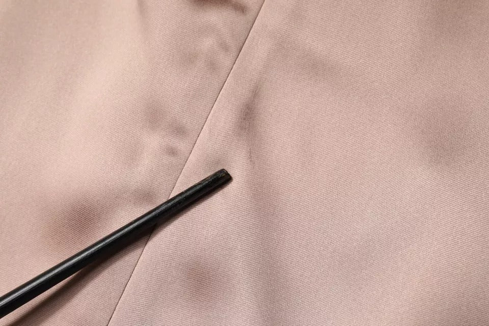 Emporio Armani Pink Satin Long Sleeves Sheath Wrap Mini Women's Dress (Pre-Owned)