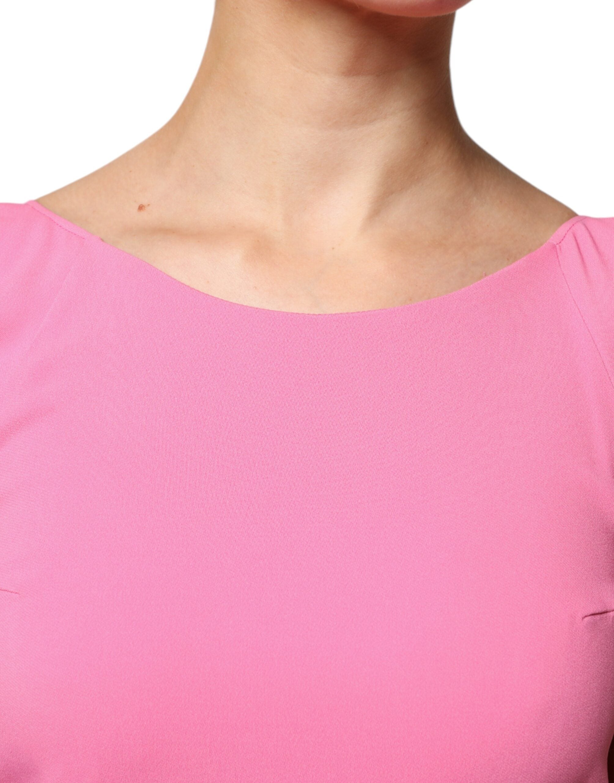 Dondup Pink Viscose Short Sleeves Backless Sheath Mini Women's Dress (Pre-Owned)