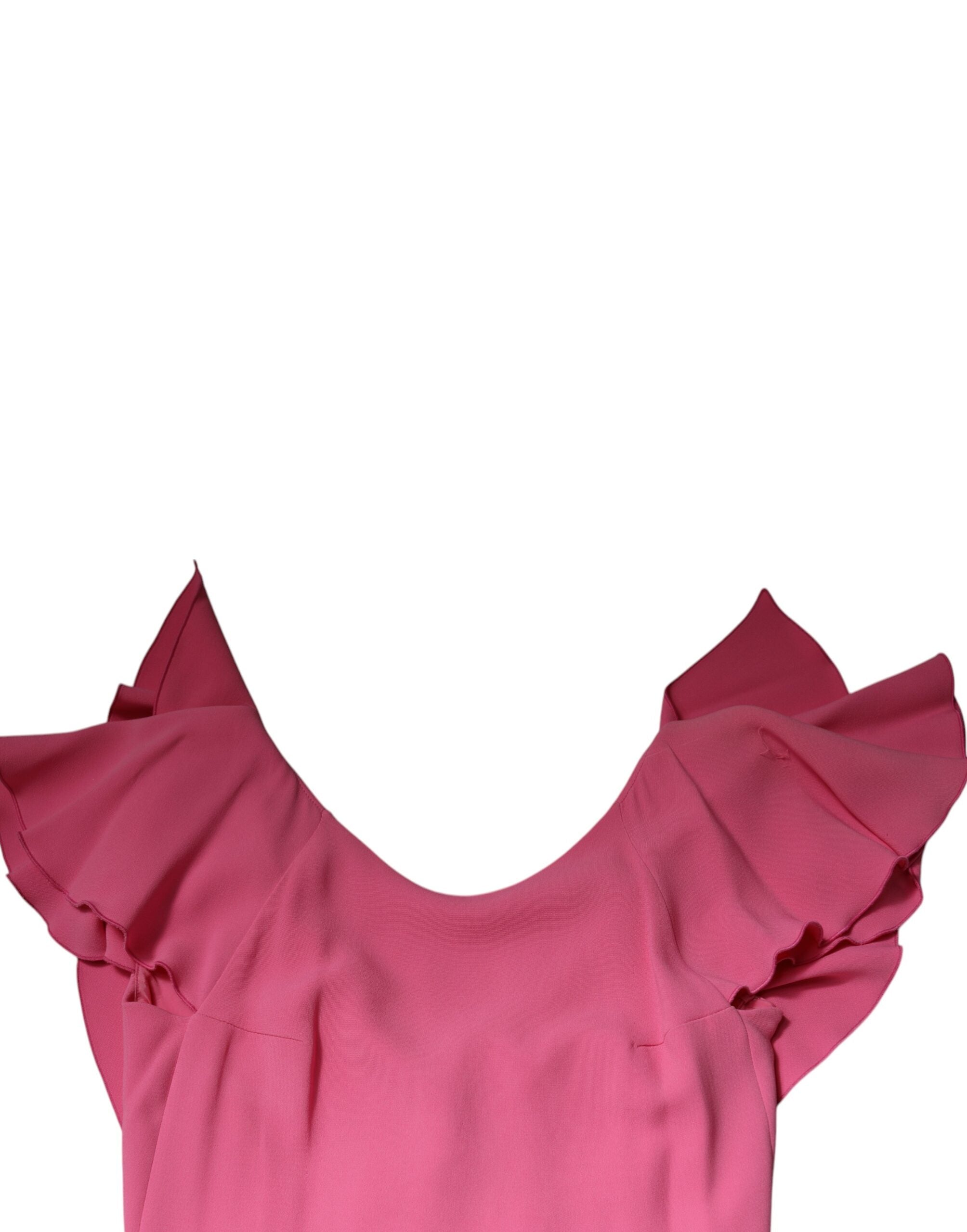 Dondup Pink Viscose Short Sleeves Backless Sheath Mini Women's Dress (Pre-Owned)