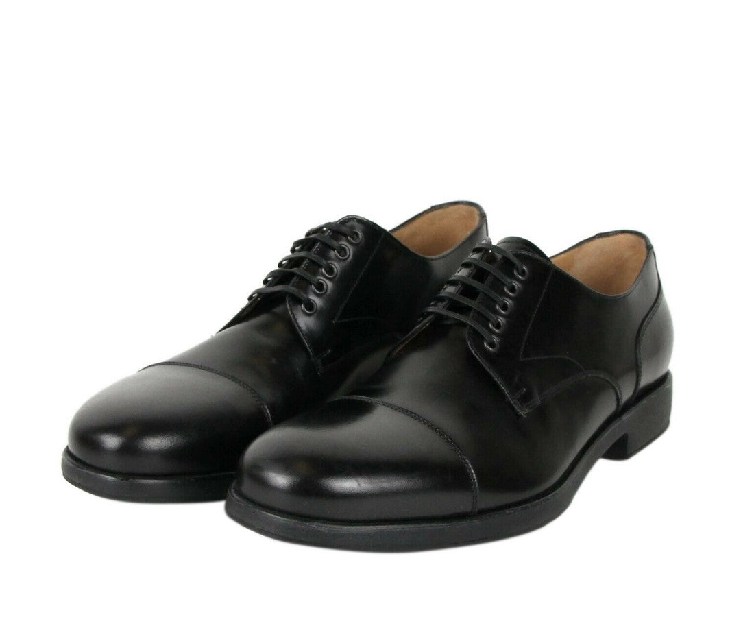 Salvatore Ferragamo Larry Black Leather Oxford Dress Shoes