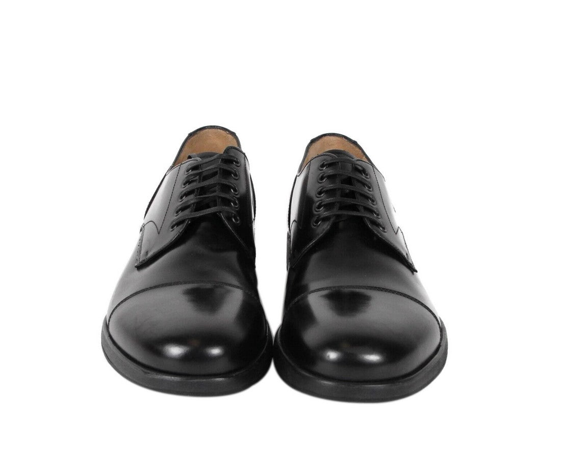 Salvatore Ferragamo Larry Black Leather Oxford Dress Shoes