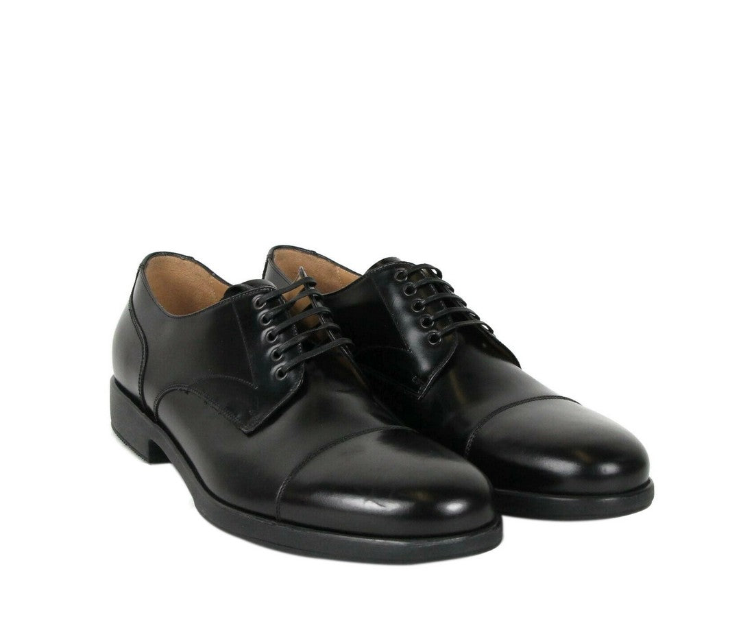 Salvatore Ferragamo Larry Black Leather Oxford Dress Shoes