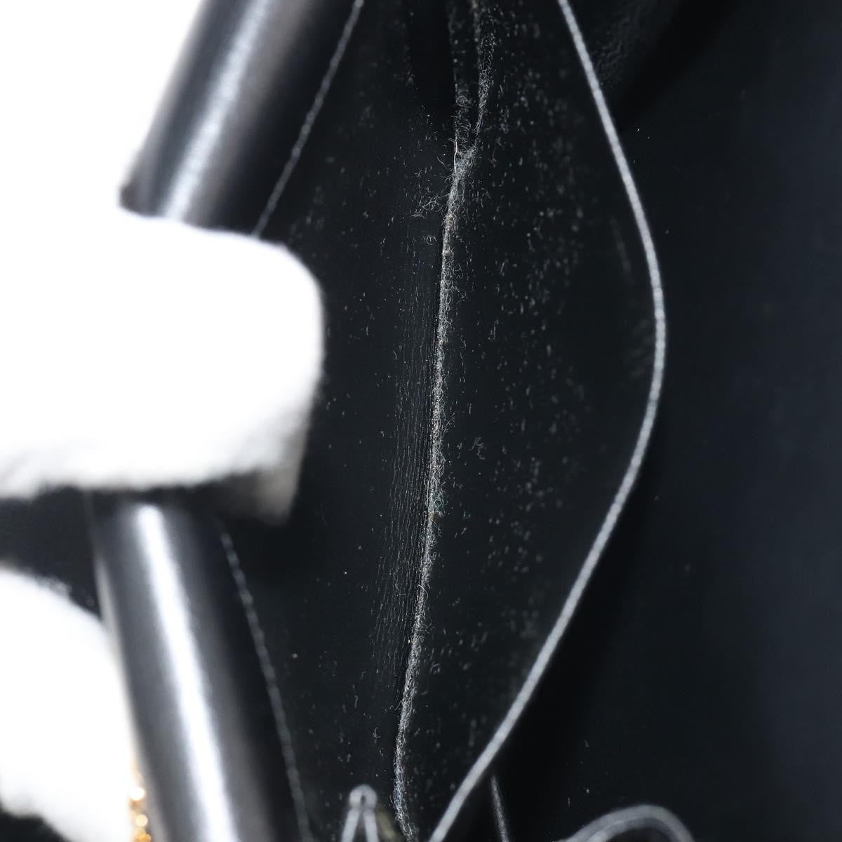 Christian Dior Vintage Clipper Closure Clutch With Logo Leather Black Leather Crossbody Bag Bag (Pre-Owned)