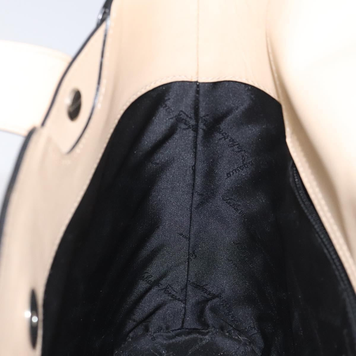 Salvatore Ferragamo Vintage Patent Leather Black Patent_Leather Tote Bag Bag (Pre-Owned)
