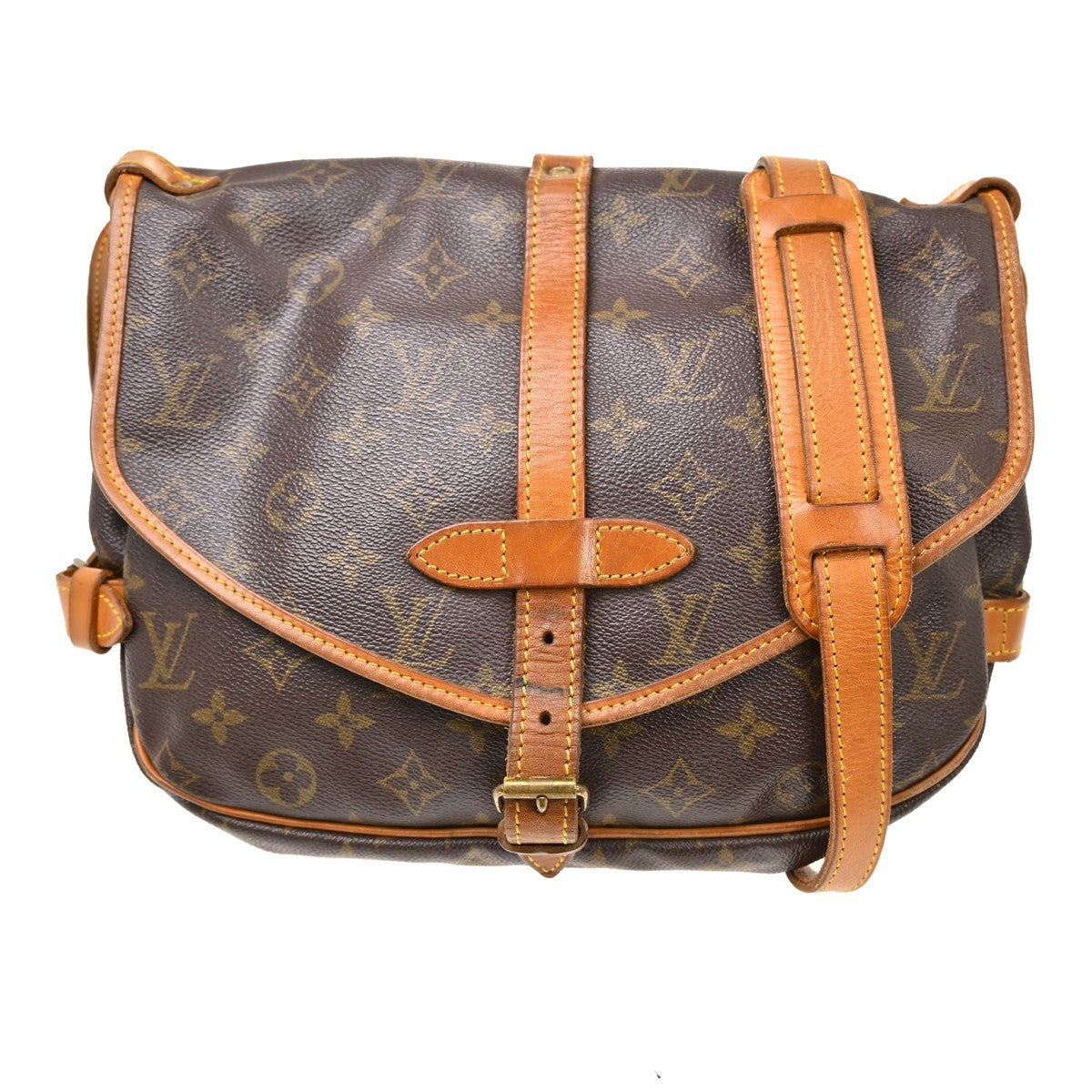 Louis Vuitton Saumur Canvas Brown Canvas Shoulder Bag Bag (Pre-Owned)