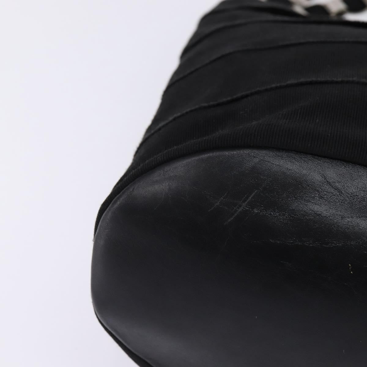 Salvatore Ferragamo Vala Canvas Black Canvas Shoulder Bag Bag (Pre-Owned)