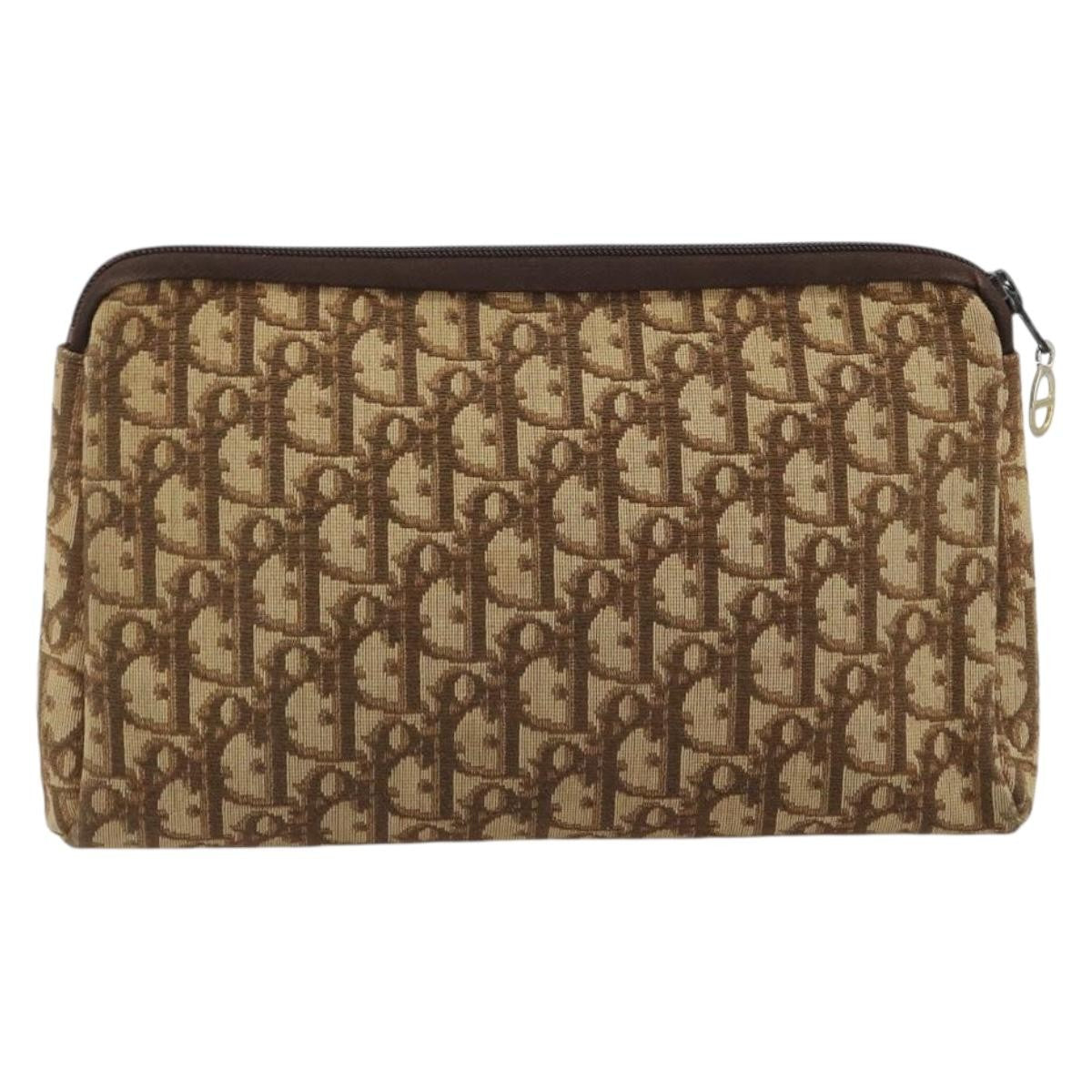 Christian Dior Vintage Trotter Canvas Brown Canvas Clutche & Pouche Bag (Pre-Owned)