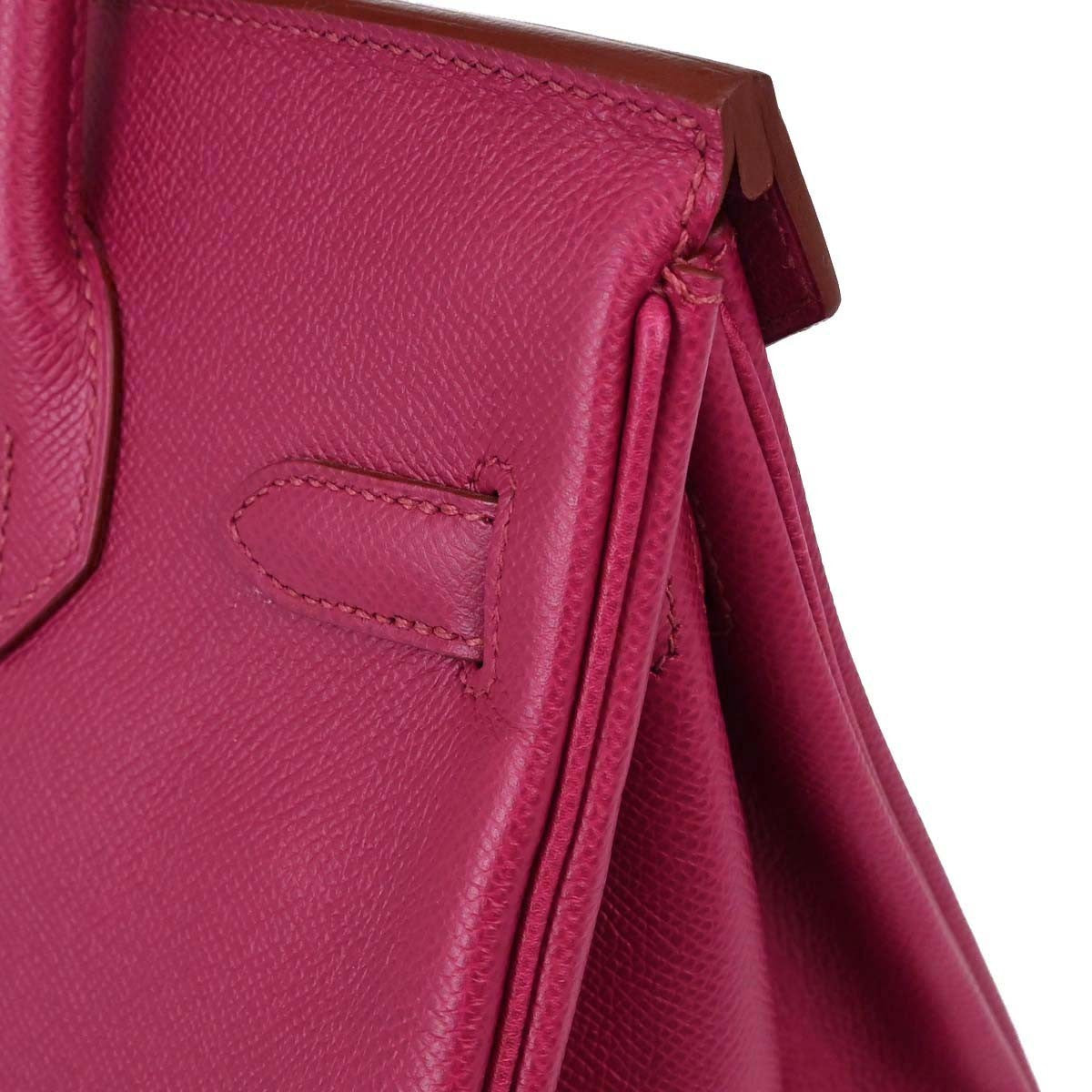 Hermes Birkin Red Epsom With Gold Hardware Pink Leather Handbag (Pre-Owned)