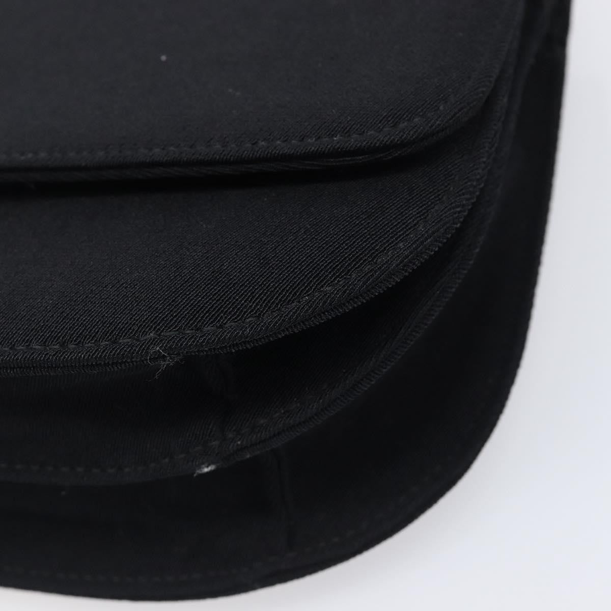 Prada Plastic Chain Flap Bag Canvas Black Cotton Shoulder Bag Bag (Pre-Owned)