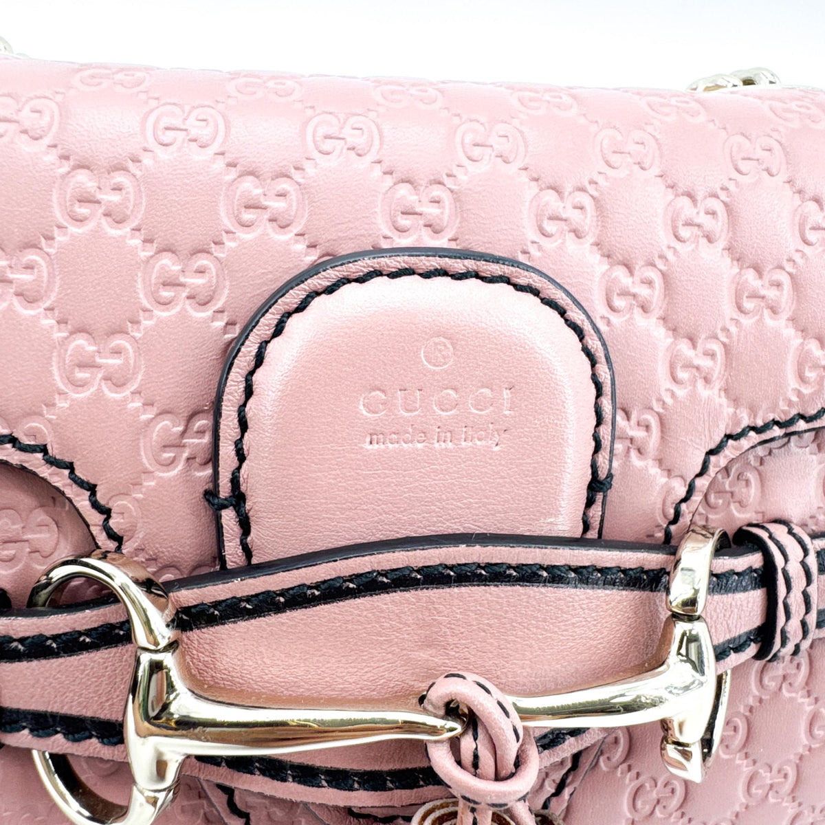 Gucci Emily Chain Flap Guccissima Leather Pink Leather Shoulder Bag Bag (Pre-Owned)