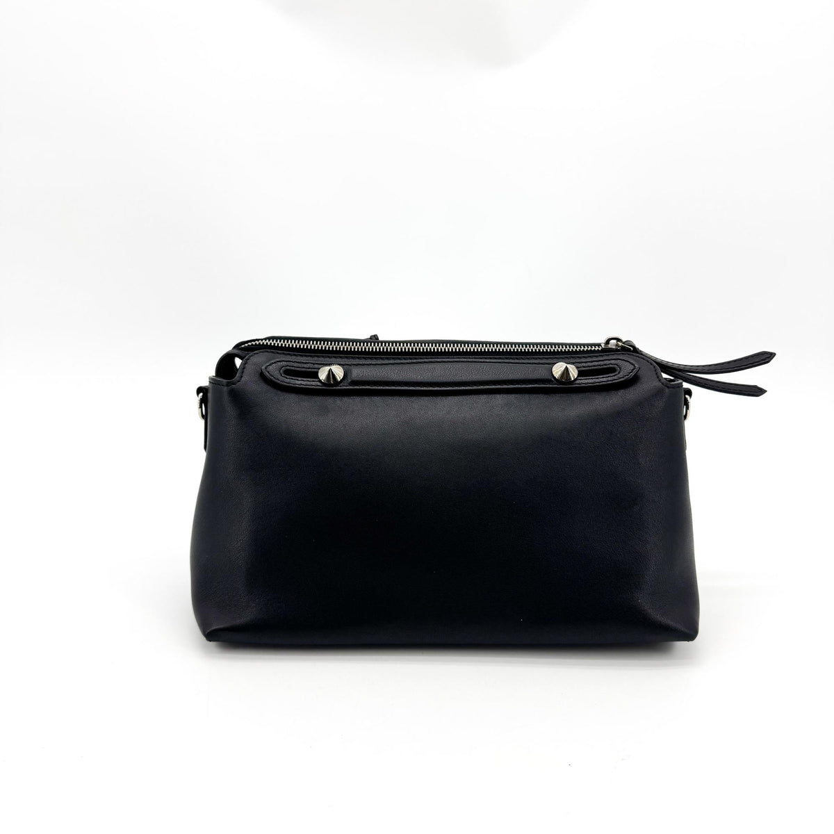 Fendi By The Way Satchel Leather Black Leather Handbag (Pre-Owned)