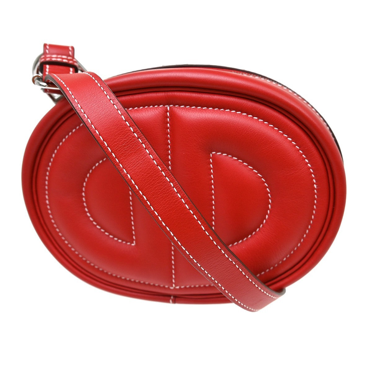 Hermes In-The-Loop Belt Swift Red Leather Clutche & Pouche Bag (Pre-Owned)