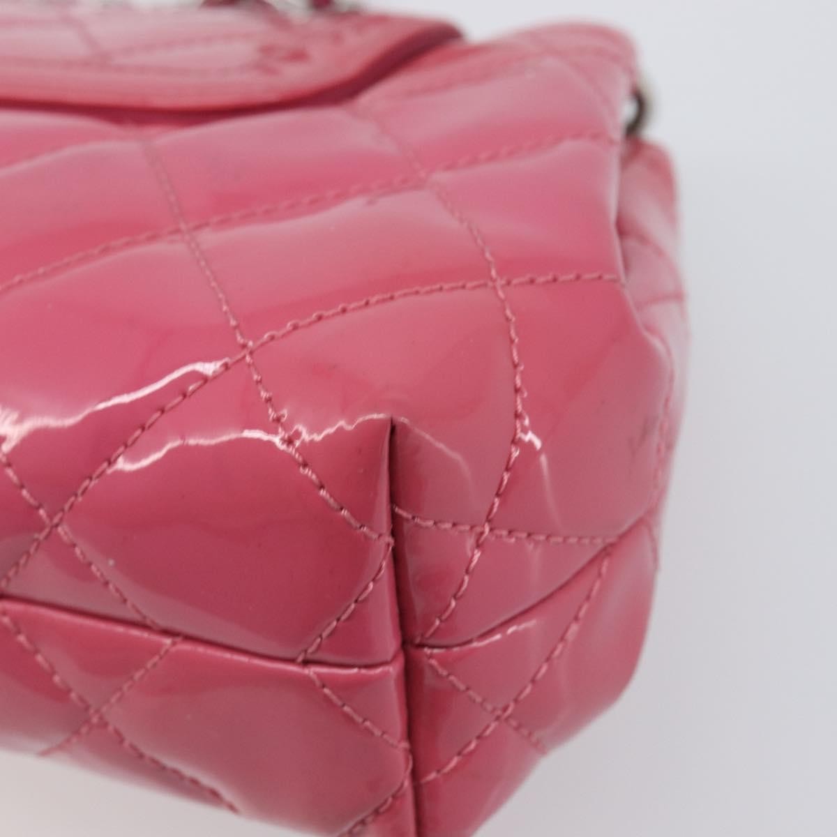 Chanel Mademoiselle Lock Chain Quilted Patent Pink Patent_Leather Shoulder Bag Bag (Pre-Owned)