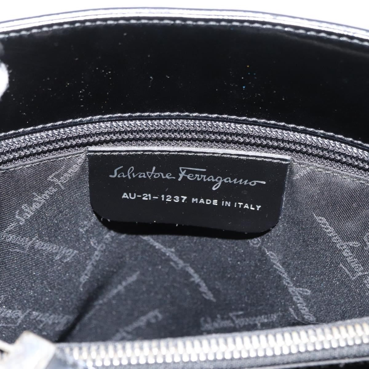 Salvatore Ferragamo Vintage Patent Leather Black Patent_Leather Tote Bag Bag (Pre-Owned)