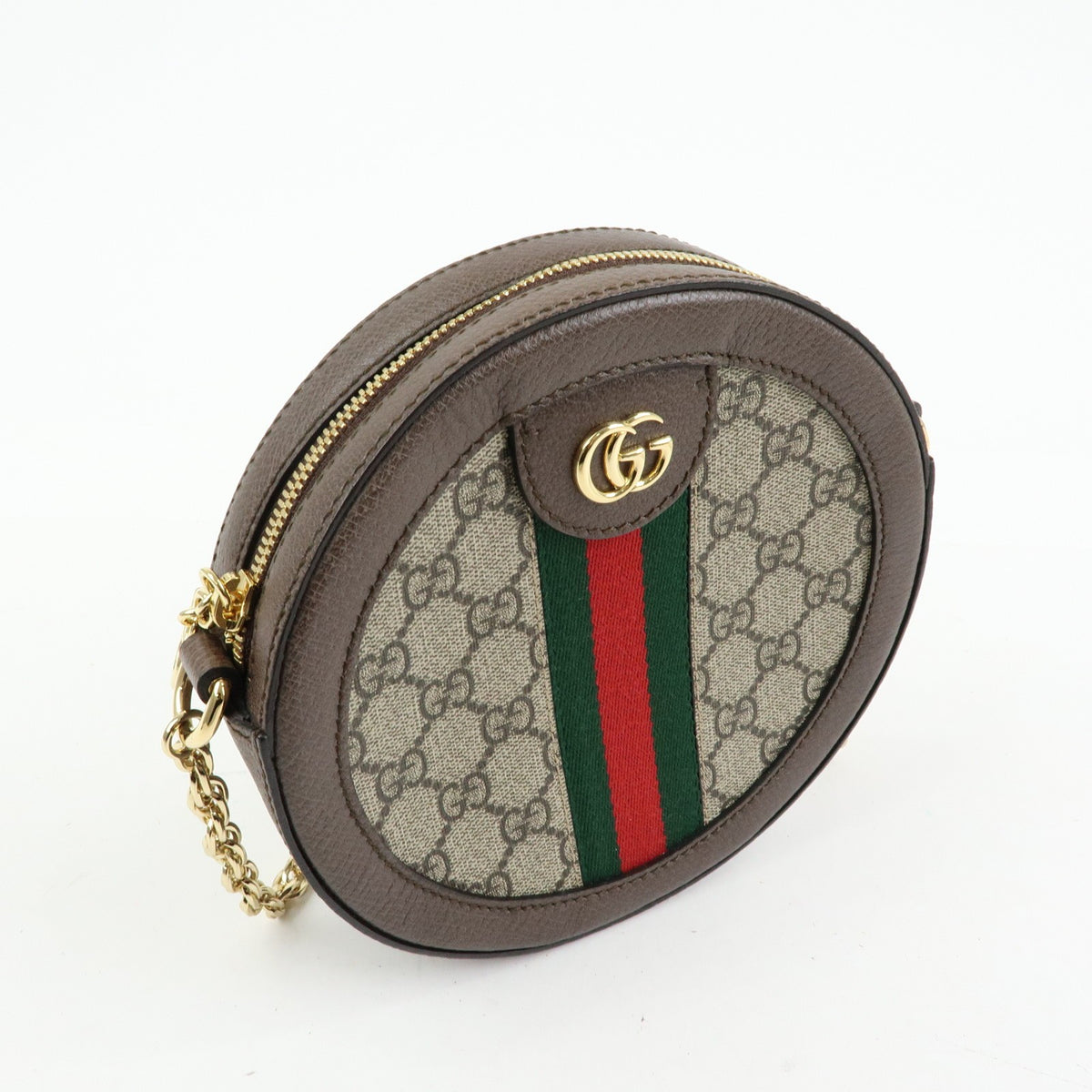 Gucci Ophidia Round Gg Coated Canvas Beige Canvas Shoulder Bag Bag (Pre-Owned)