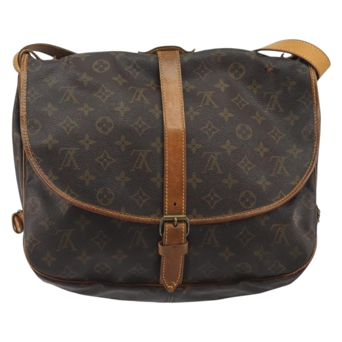 Louis Vuitton Saumur Monogram Canvas Brown Canvas Handbag (Pre-Owned)