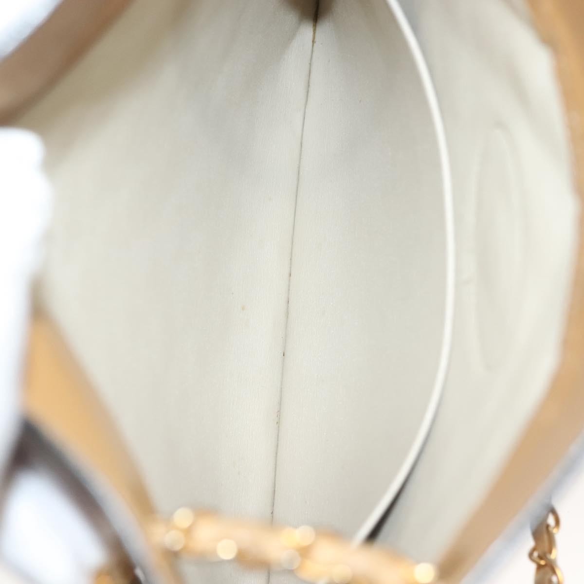 Chanel Chain Handle Leather Beige Leather Tote Bag Bag (Pre-Owned)