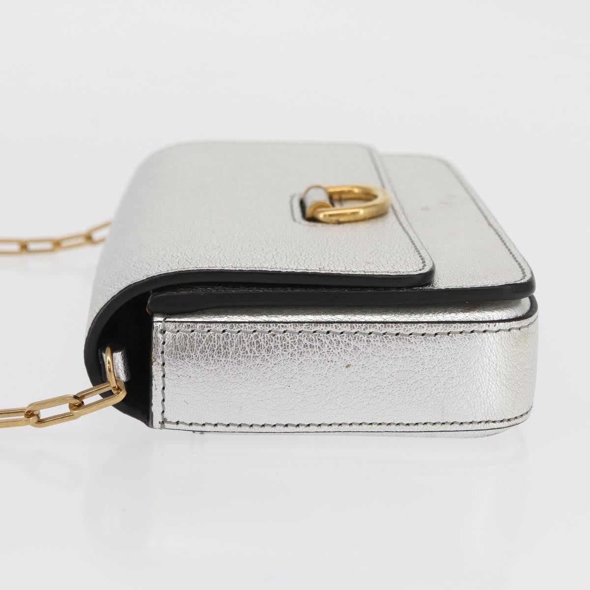 Burberry D-Ring Chain Leather Silver Leather Shoulder Bag Bag (Pre-Owned)