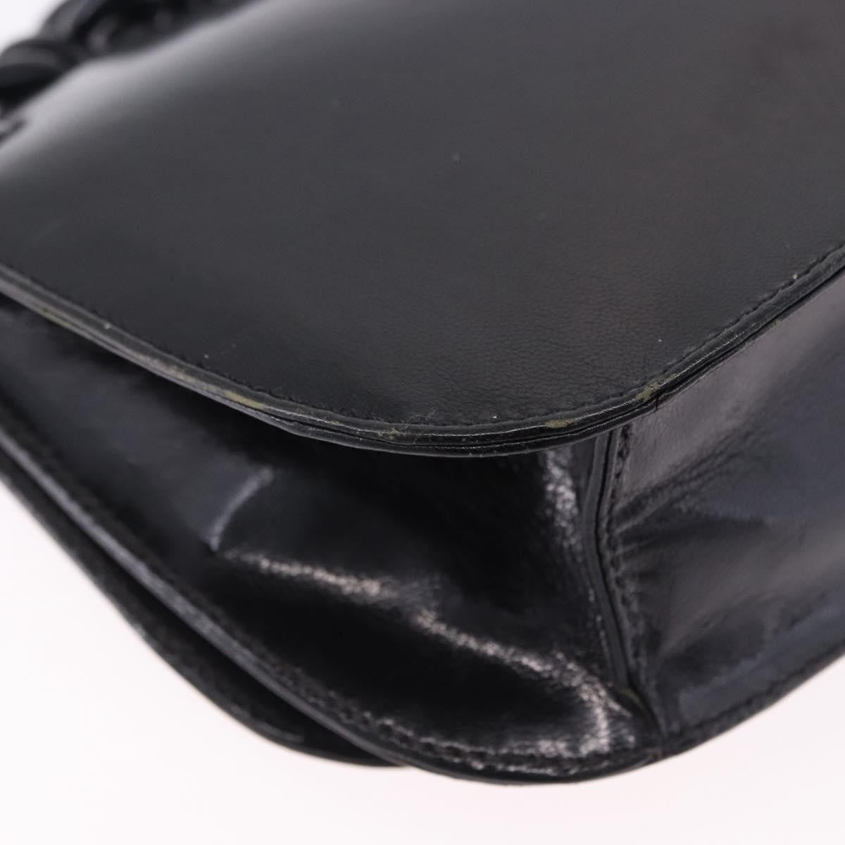 Prada Chain Shoulder Leather Black Leather Shoulder Bag Bag (Pre-Owned)