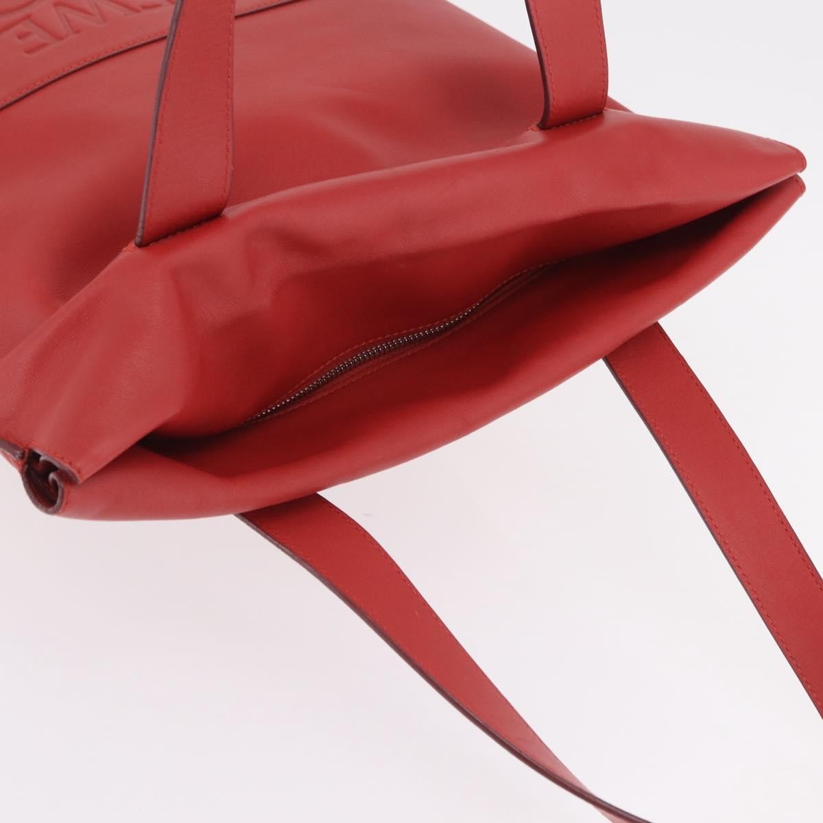 Loewe Tote Leather Red Leather Tote Bag Bag (Pre-Owned)