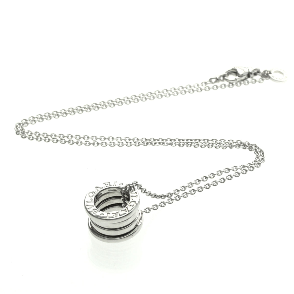 Bvlgari B.Zero1 Pendant 18K White Gold Silver White_Gold Necklace Jewelry (Pre-Owned)
