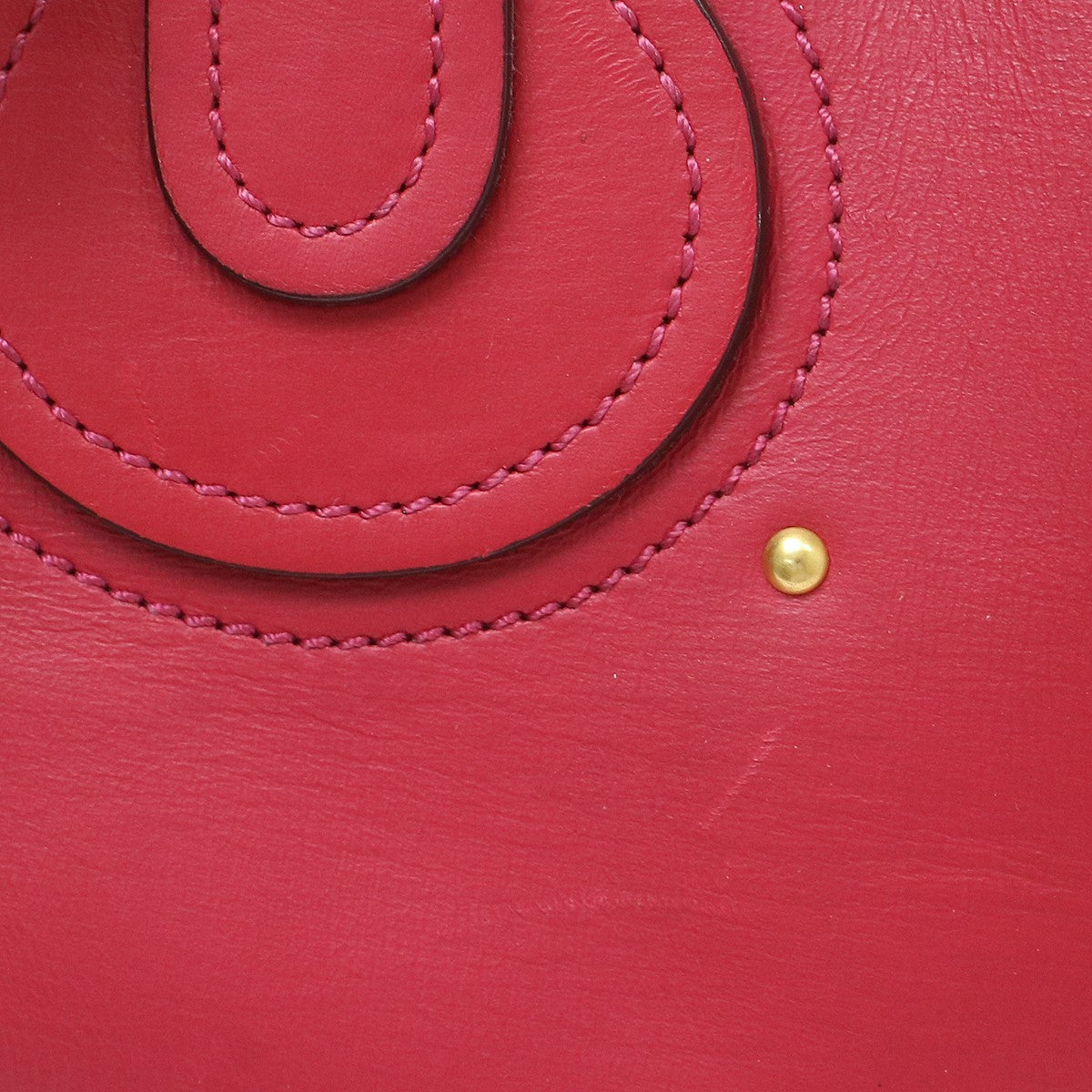 Chloe Paddington Lock Leather Red Leather Handbag (Pre-Owned)
