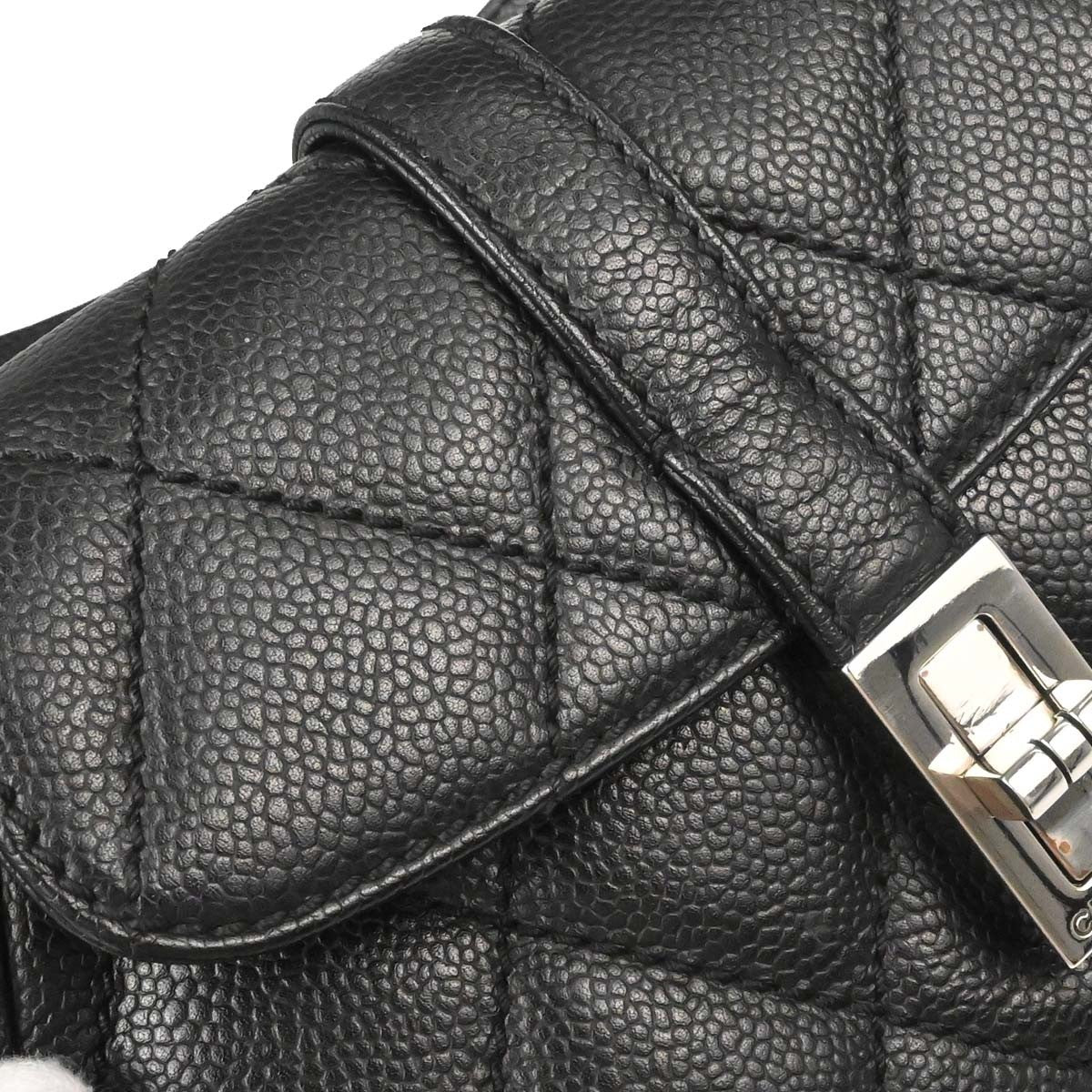 Chanel Mademoiselle Lock Quilted Caviar Black Leather Shoulder Bag Bag (Pre-Owned)