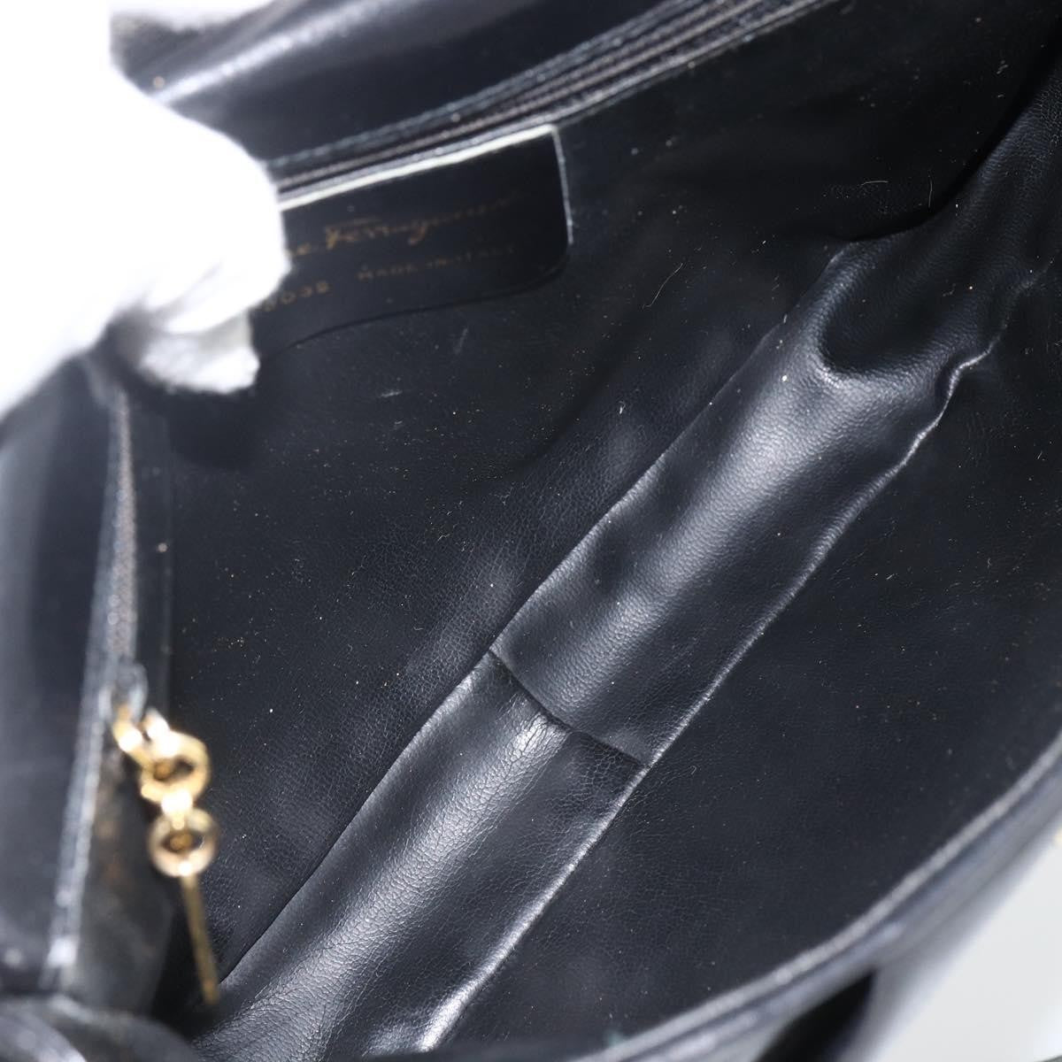 Salvatore Ferragamo Flap Shoulder Patent Leather Black Patent_Leather Shoulder Bag Bag (Pre-Owned)