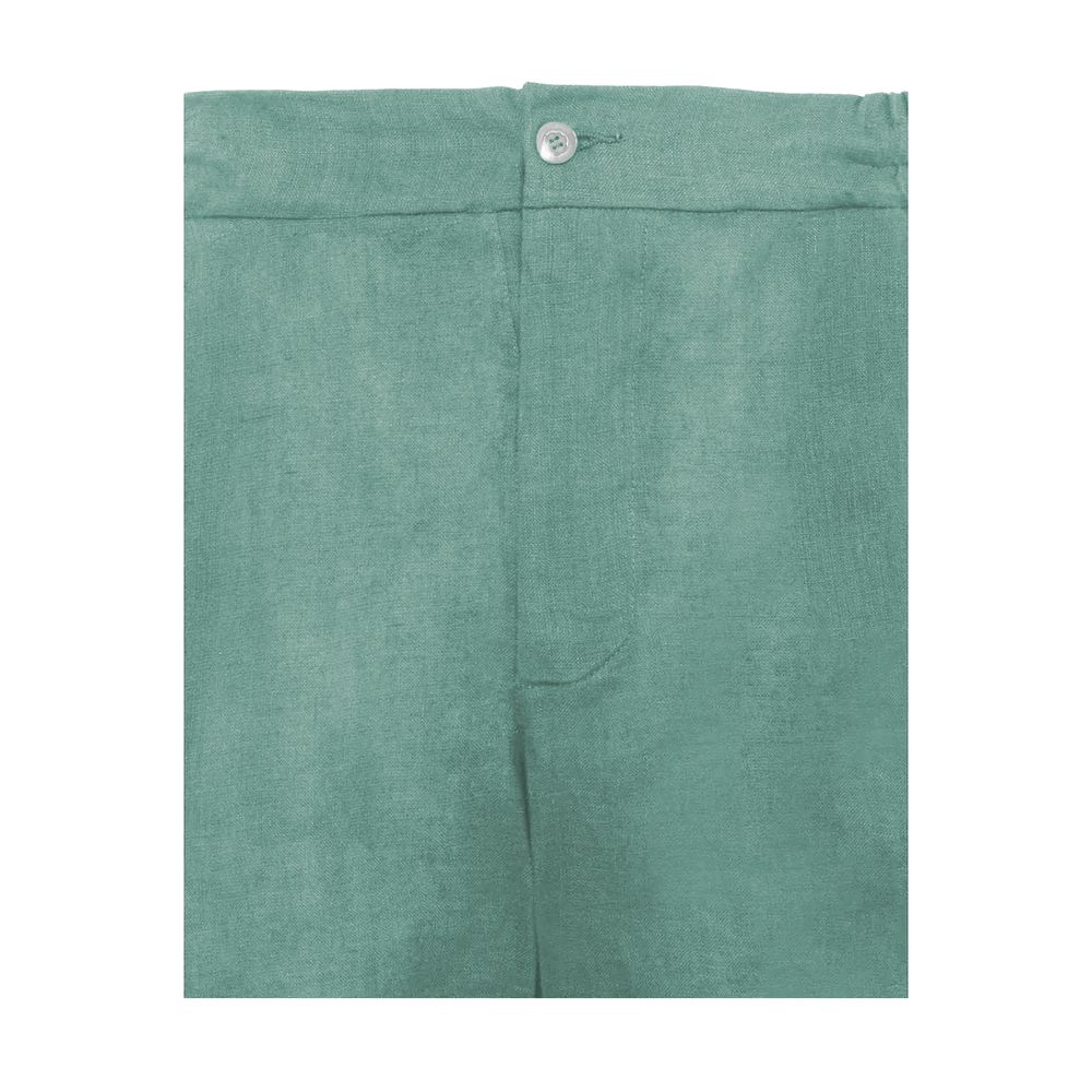 Alpha Studio Green Linen Men's Short
