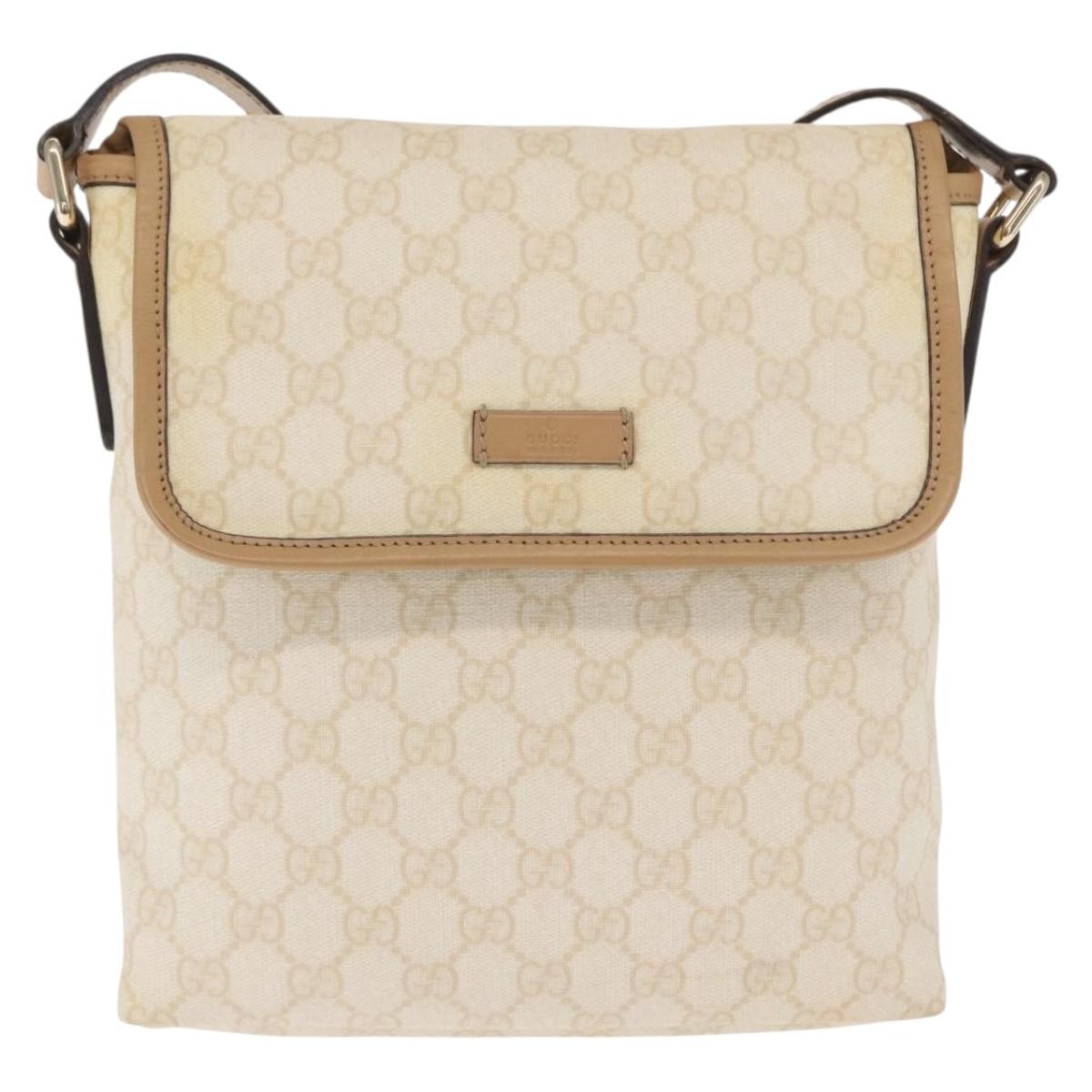 Gucci Flap Messenger Gg Coated Canvas White Pvc Shoulder Bag Bag (Pre-Owned)