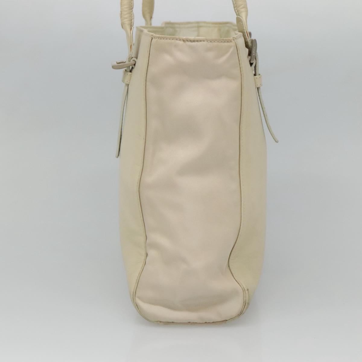 Prada Vintage Nylon And Leather White Leather Shoulder Bag Bag (Pre-Owned)