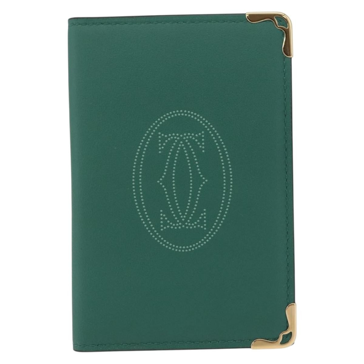 Cartier Coin Purse Must De Cartier Leather Green Leather Wallets Accessory (Pre-Owned)