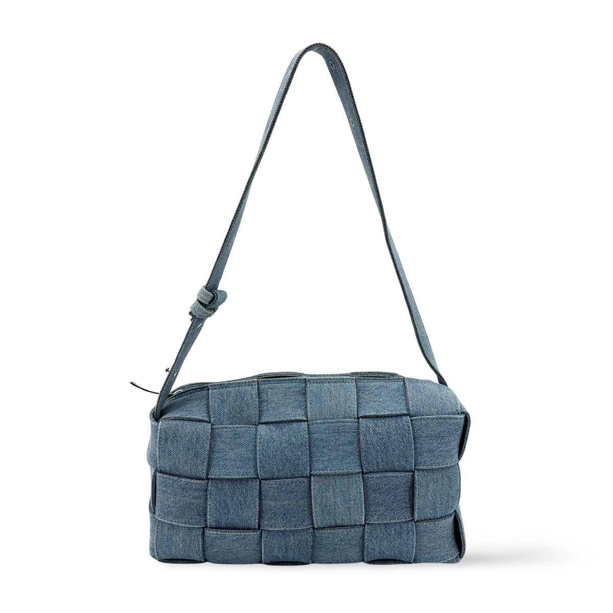 Bottega Veneta Cassette Crossbody Bag Maxi Intrecciato Denim Blue Denim_Jeans Crossbody Bag Bag (Pre-Owned)