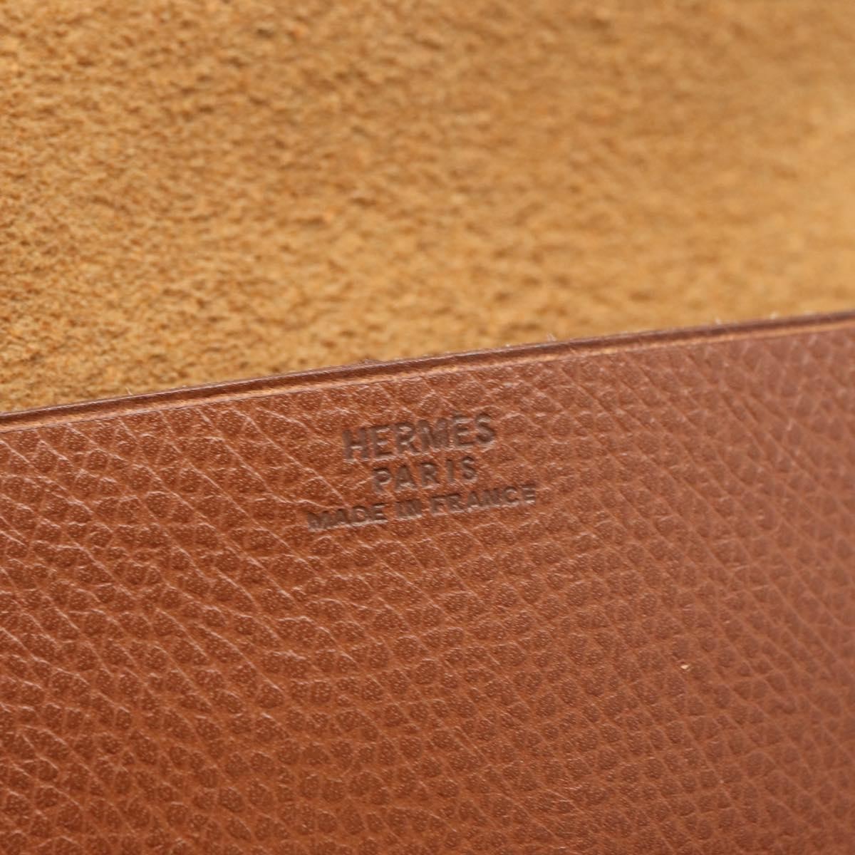 Hermes Pochette Green Waist Leather Brown Leather Handbag (Pre-Owned)