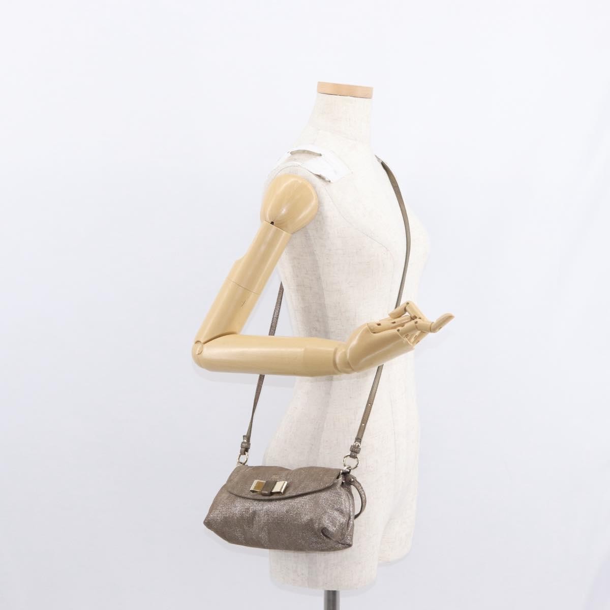 Chloe Lily Canvas Silver Canvas Handbag (Pre-Owned)