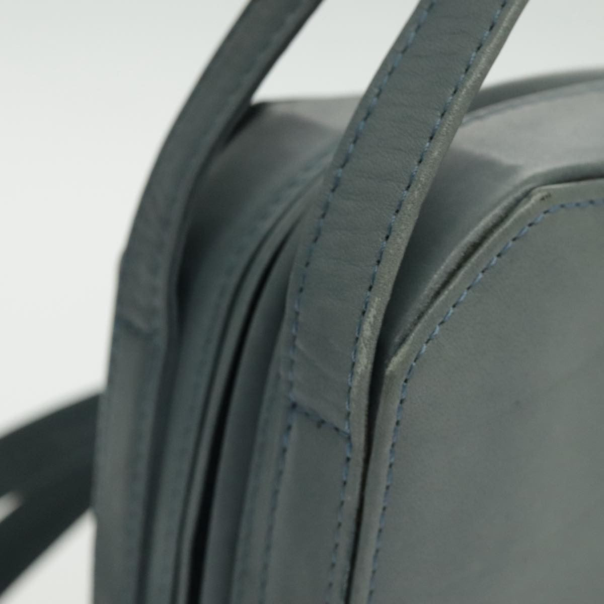 Versace Vintage Leather Blue Leather Shoulder Bag Bag (Pre-Owned)