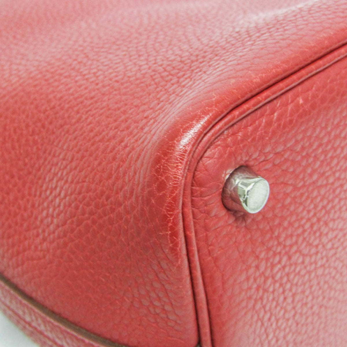 Hermes Picotin Clemence Red Leather Handbag (Pre-Owned)