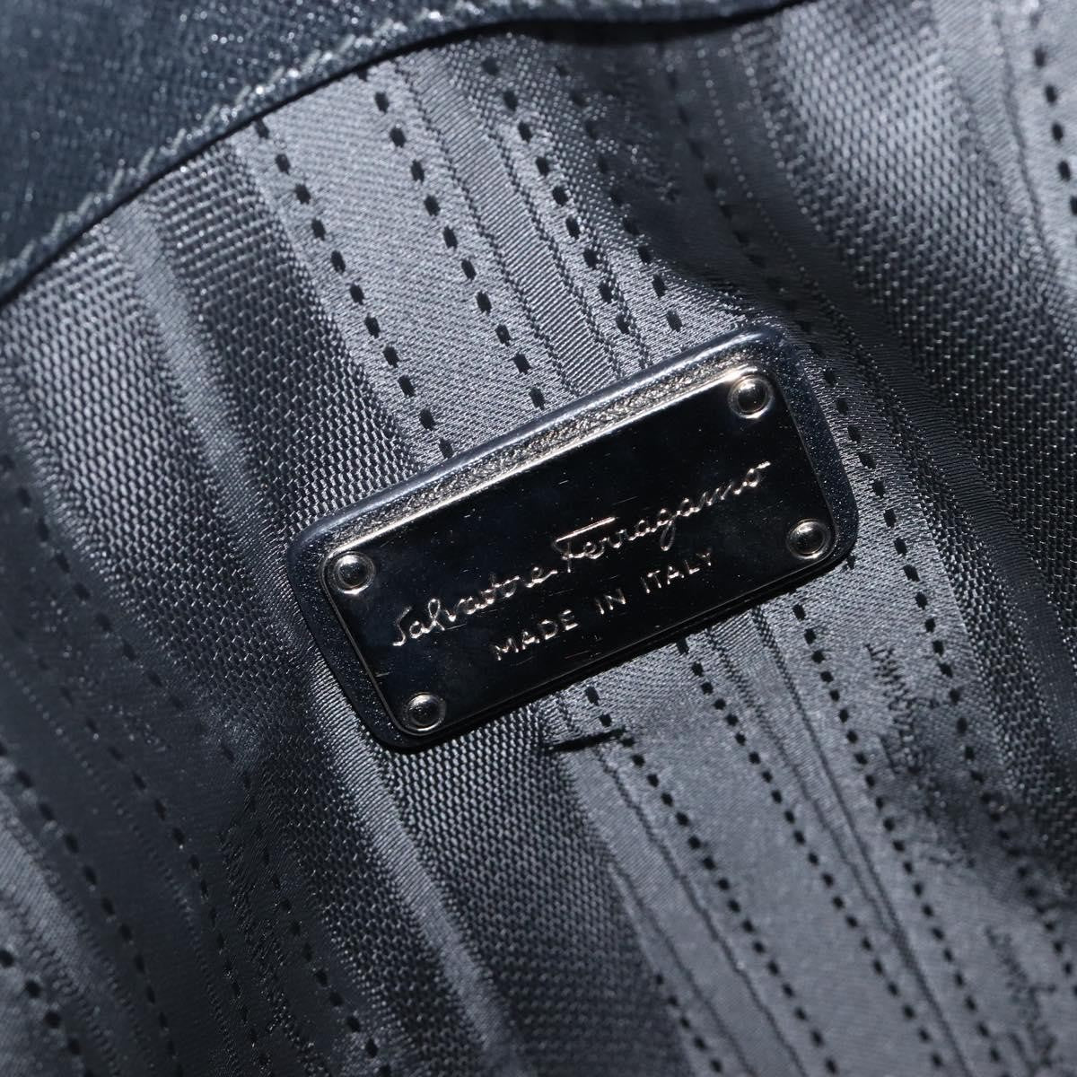 Salvatore Ferragamo Beky Saffiano Leather Black Leather Tote Bag Bag (Pre-Owned)