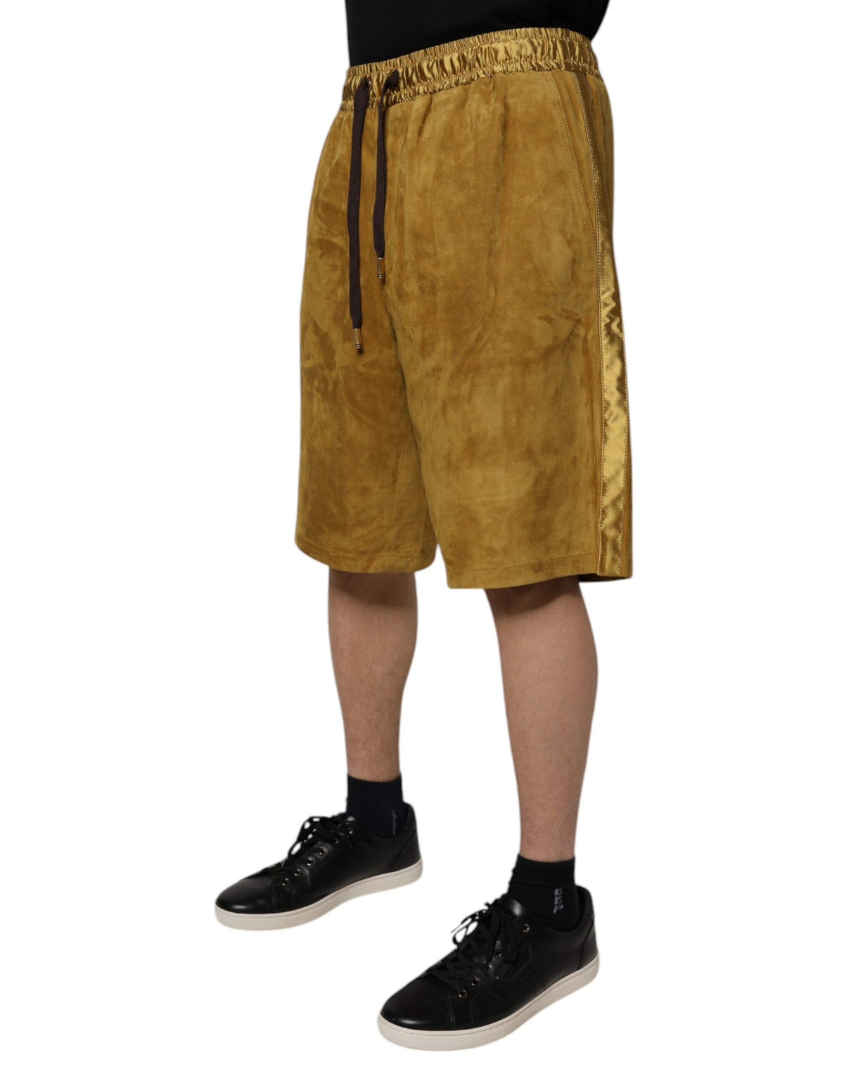 Dolce & Gabbana Brown Lambskin Suede Men Bermuda Men's Shorts