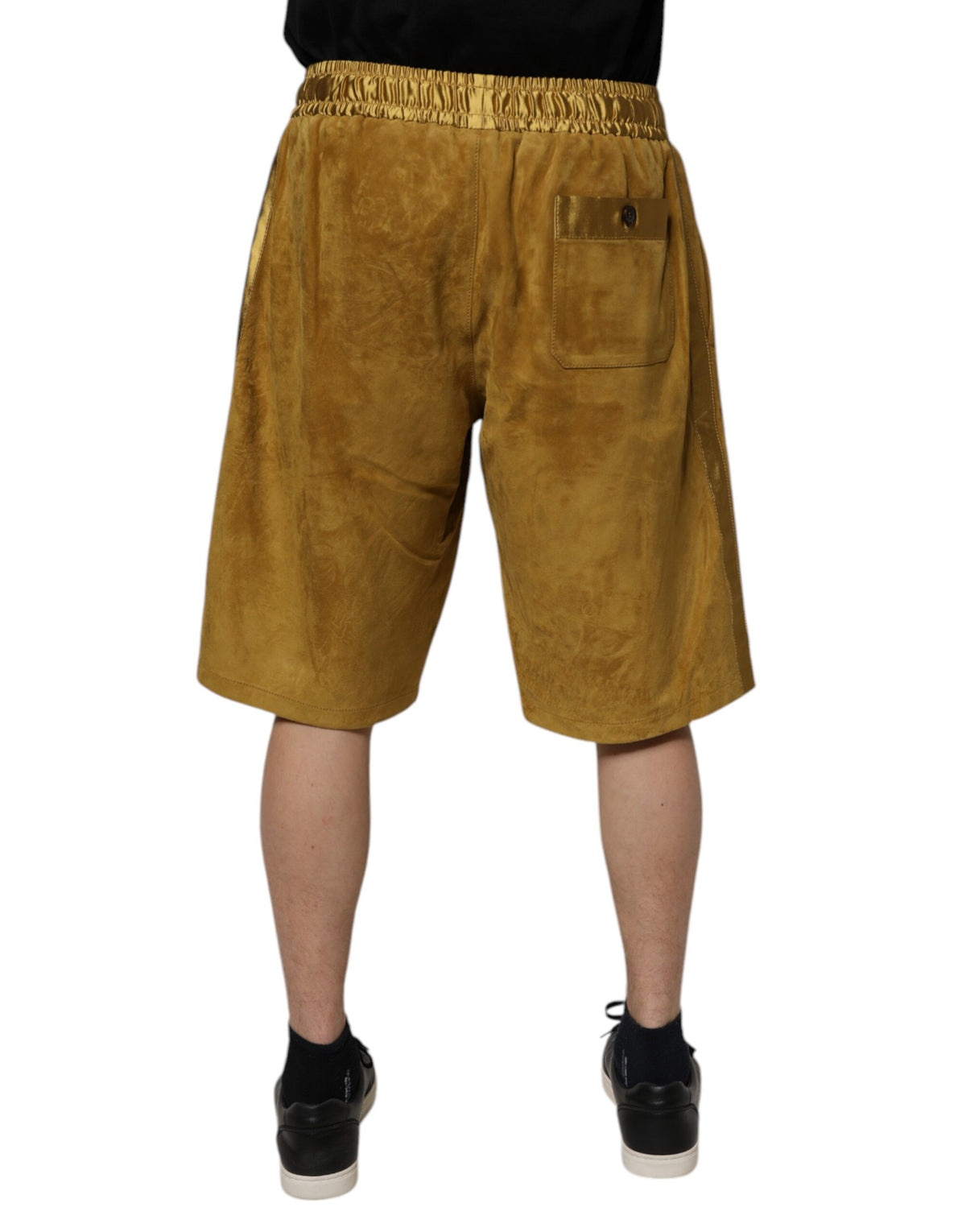 Dolce & Gabbana Brown Lambskin Suede Men Bermuda Men's Shorts