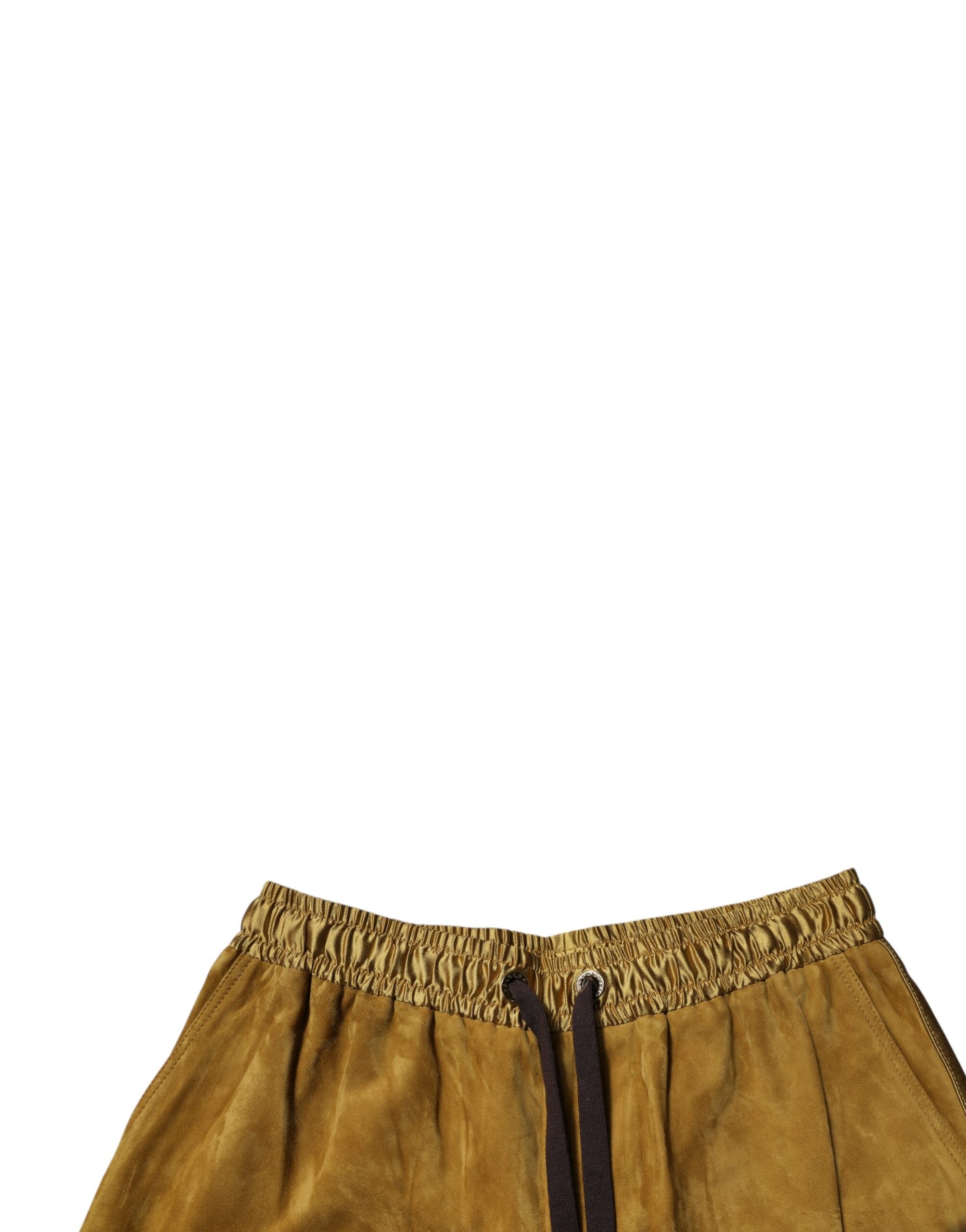 Dolce & Gabbana Brown Lambskin Suede Men Bermuda Men's Shorts