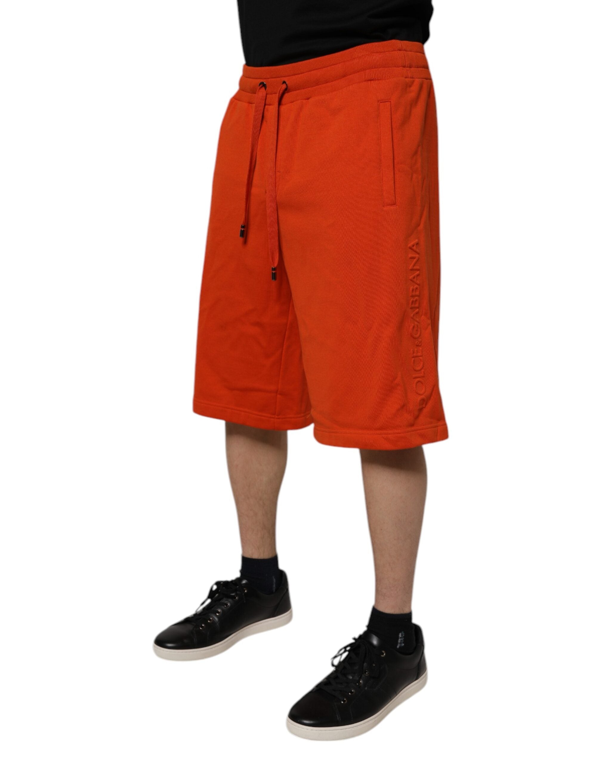 Dolce & Gabbana Red Cotton Blend Mid Waist Men Bermuda Men's Shorts