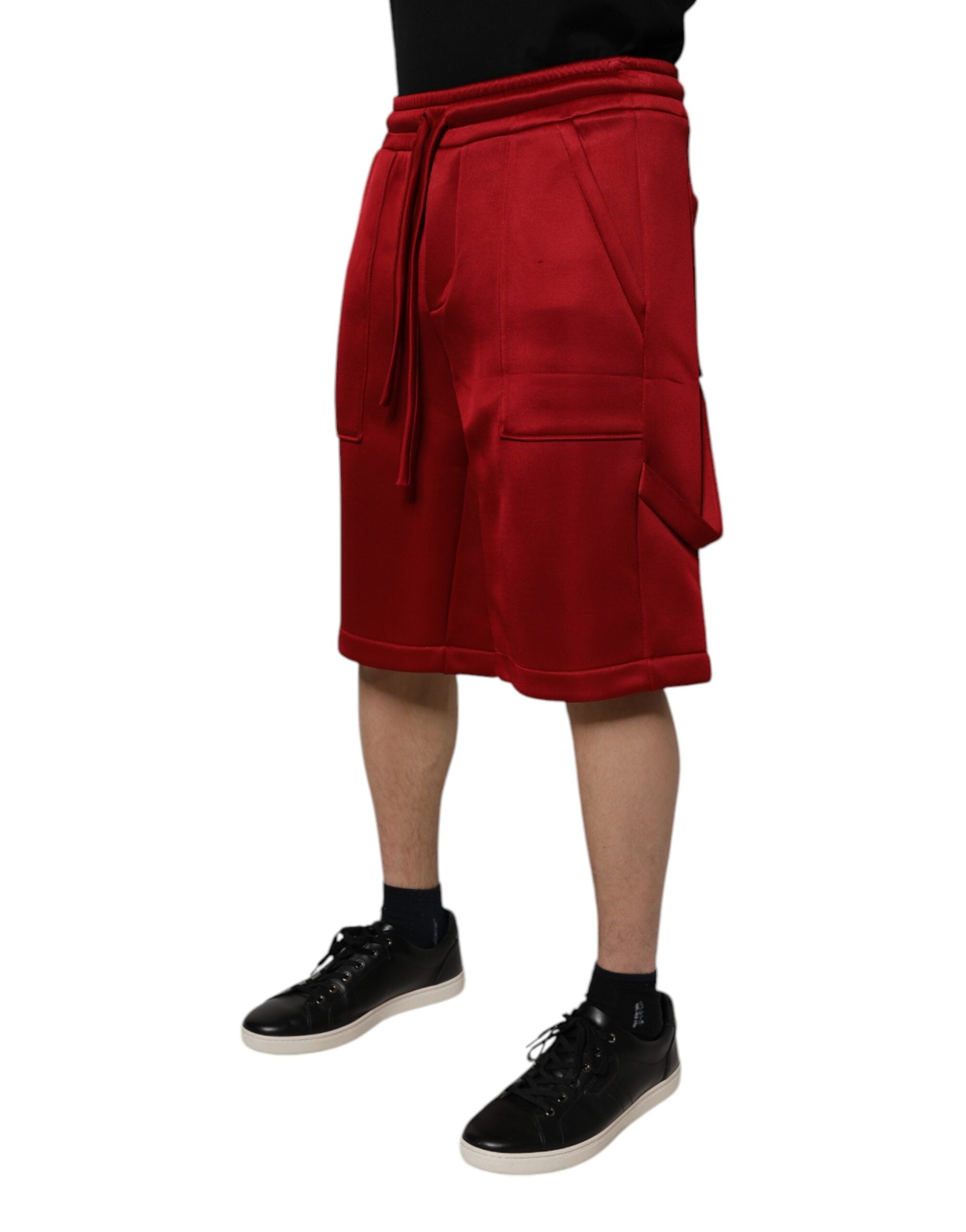 Dolce & Gabbana Maroon Viscose Nylon Mid Waist Bermuda Men's Shorts (Pre-Owned)