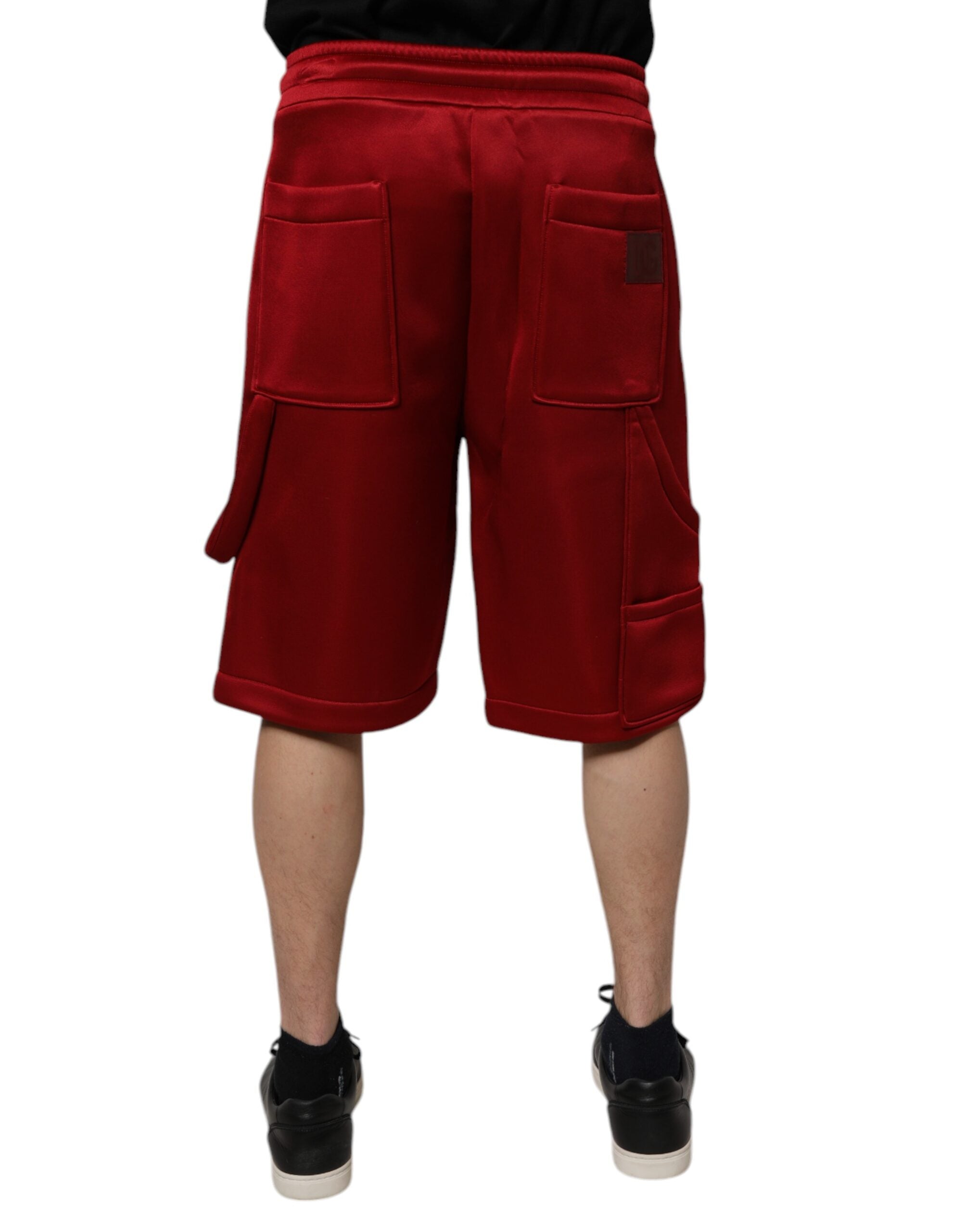 Dolce & Gabbana Maroon Viscose Nylon Mid Waist Bermuda Men's Shorts (Pre-Owned)
