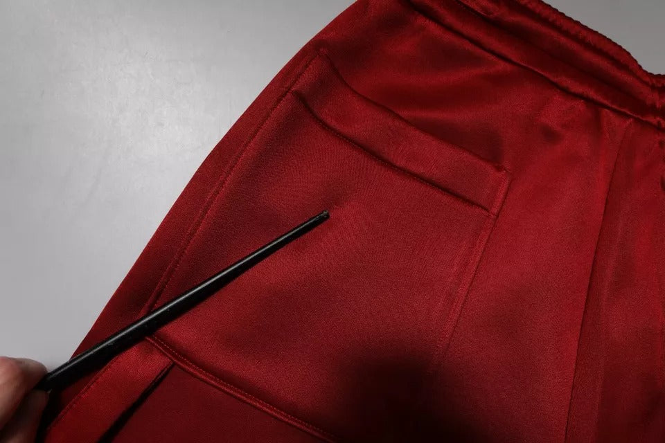 Dolce & Gabbana Maroon Viscose Nylon Mid Waist Bermuda Men's Shorts (Pre-Owned)