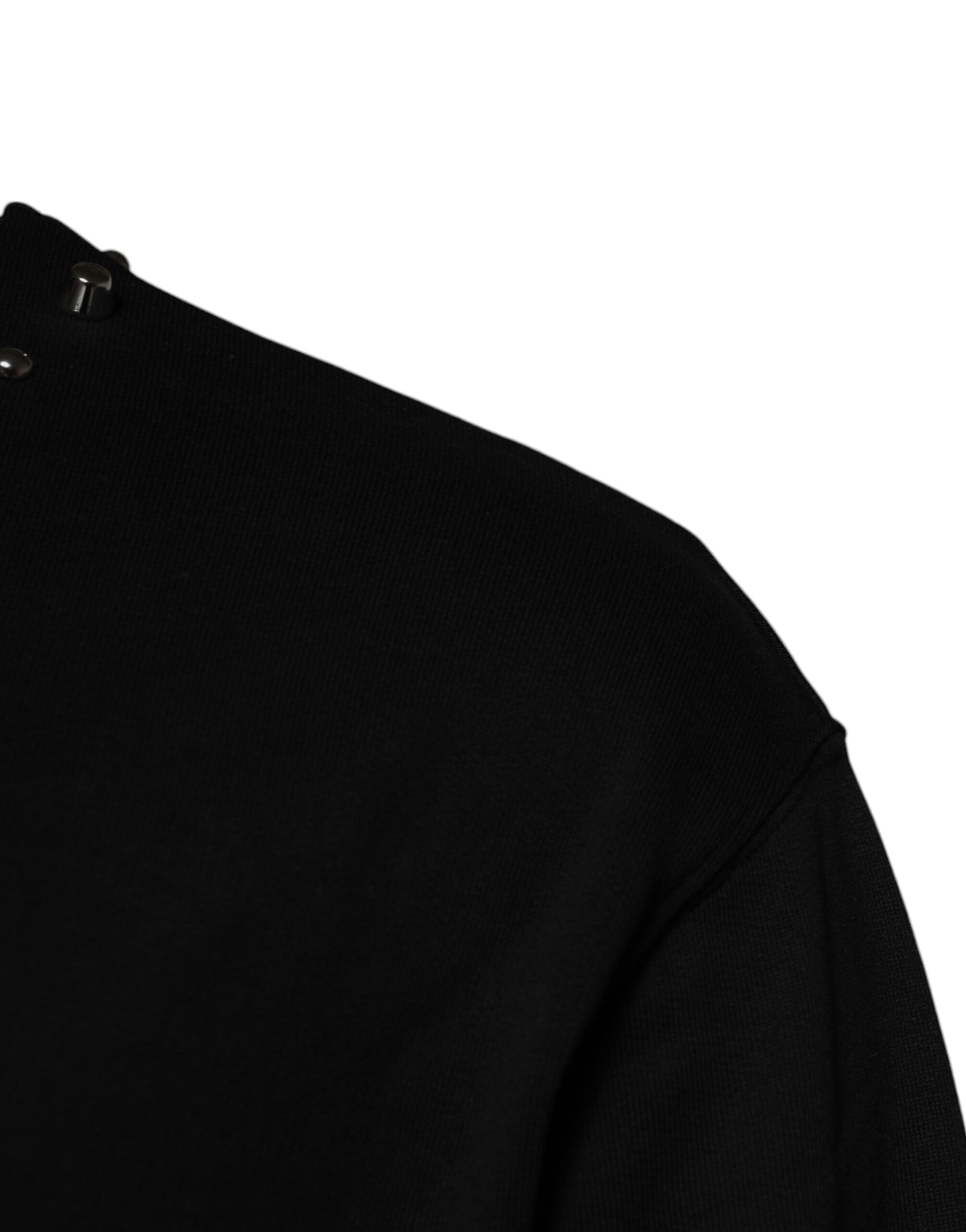 Dolce & Gabbana Black Logo Stud Pullover Sweatshirt Men's Sweater