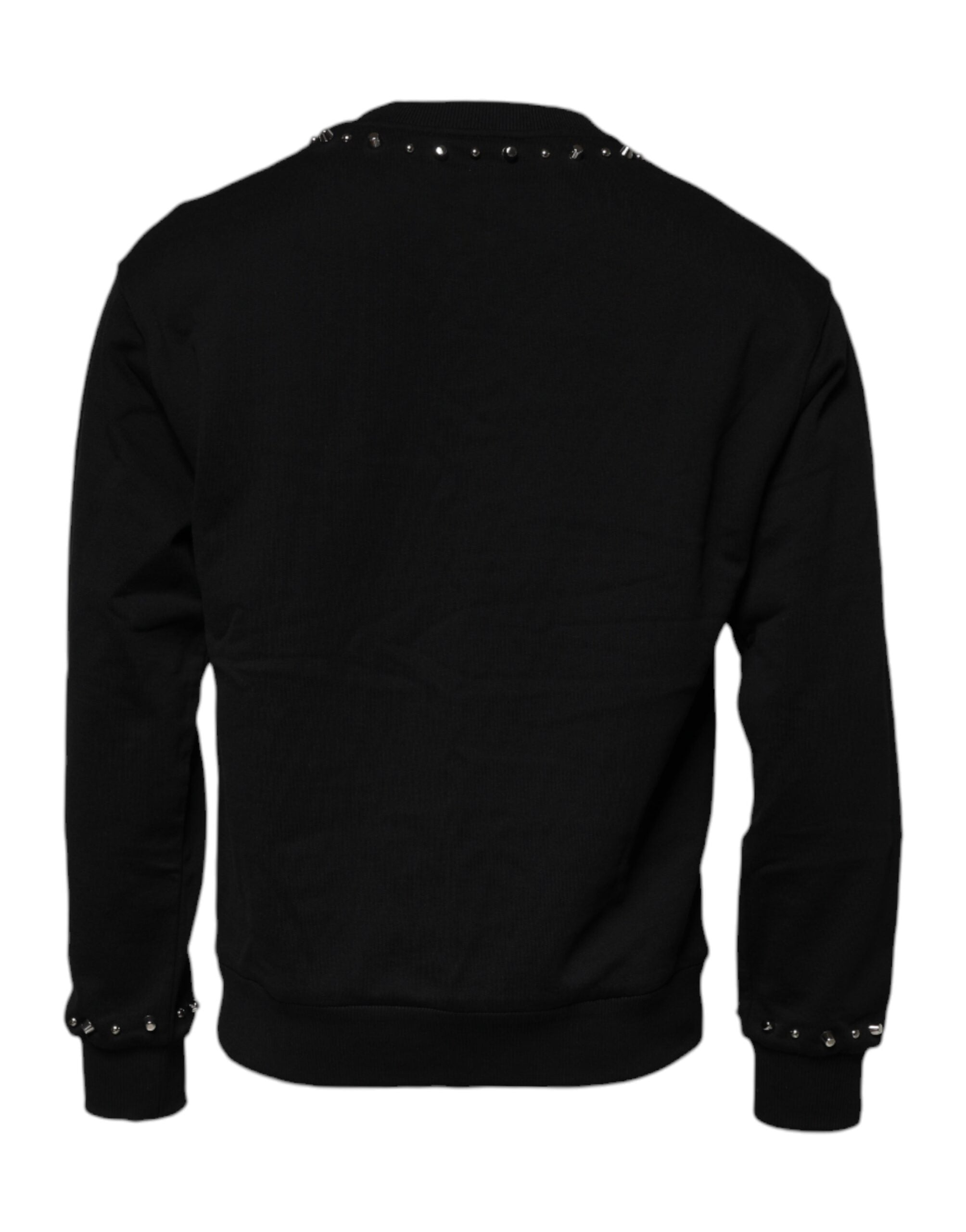 Dolce & Gabbana Black Logo Stud Pullover Sweatshirt Men's Sweater