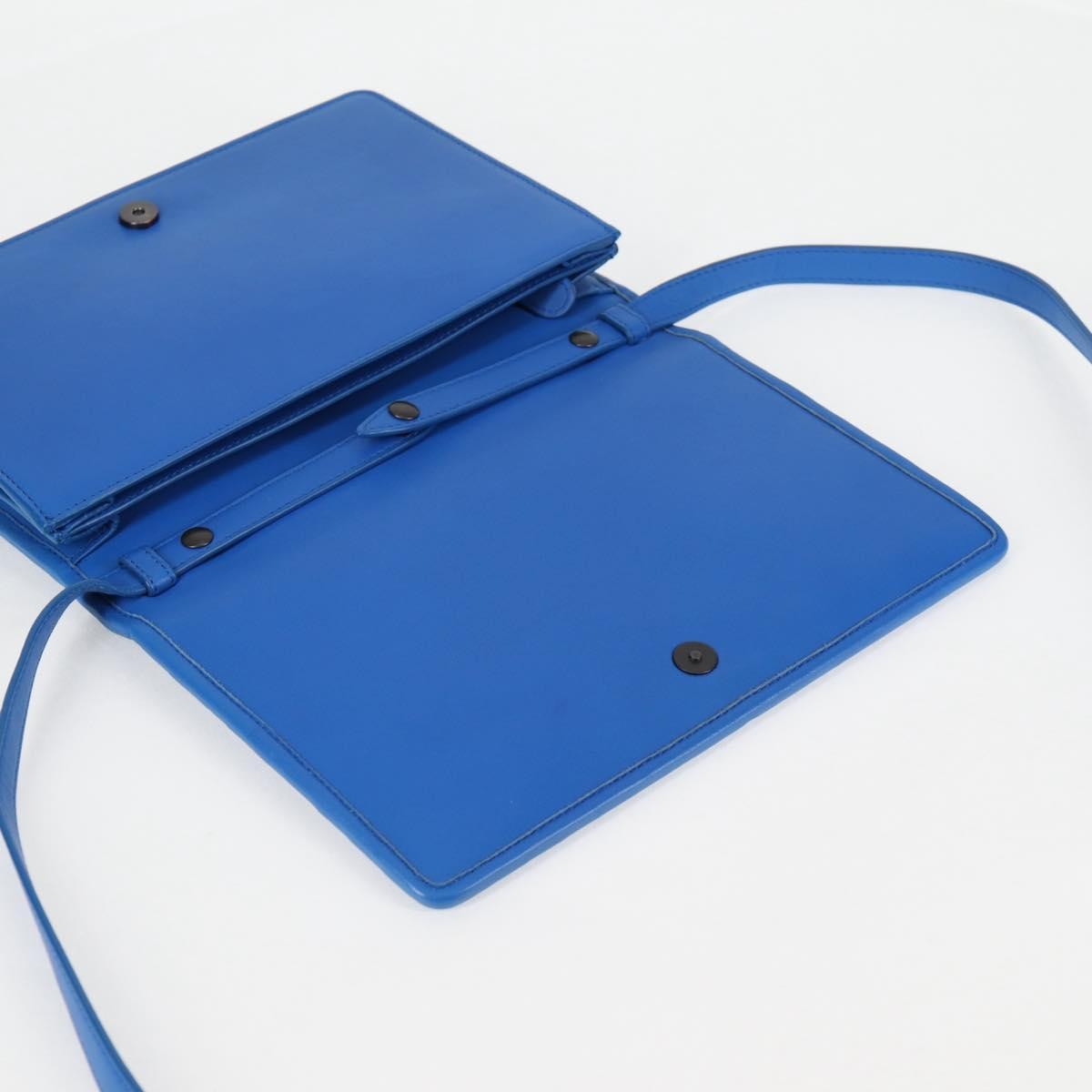 Bottega Veneta Double Compartment Flap Intrecciato Nappa Blue Leather Shoulder Bag Bag (Pre-Owned)